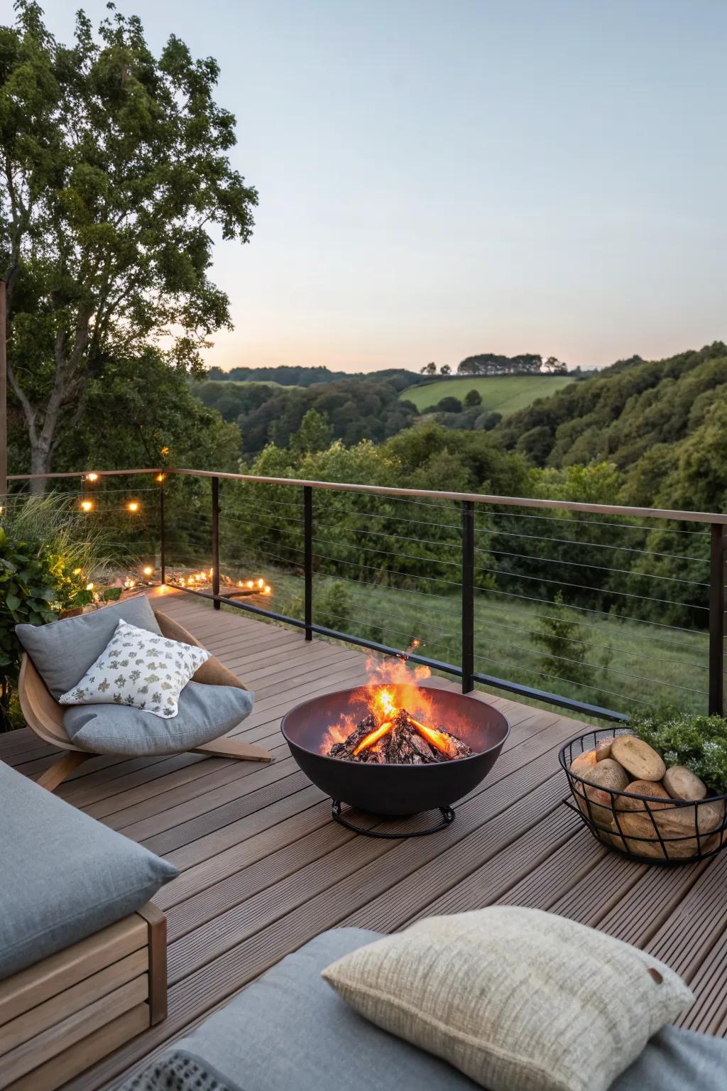 A portable fire bowl is a versatile option for any space.