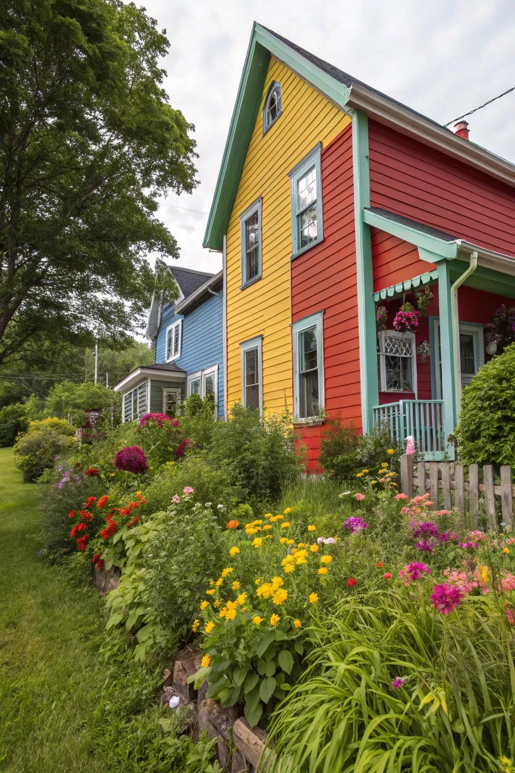 Bold colors make wood siding pop.