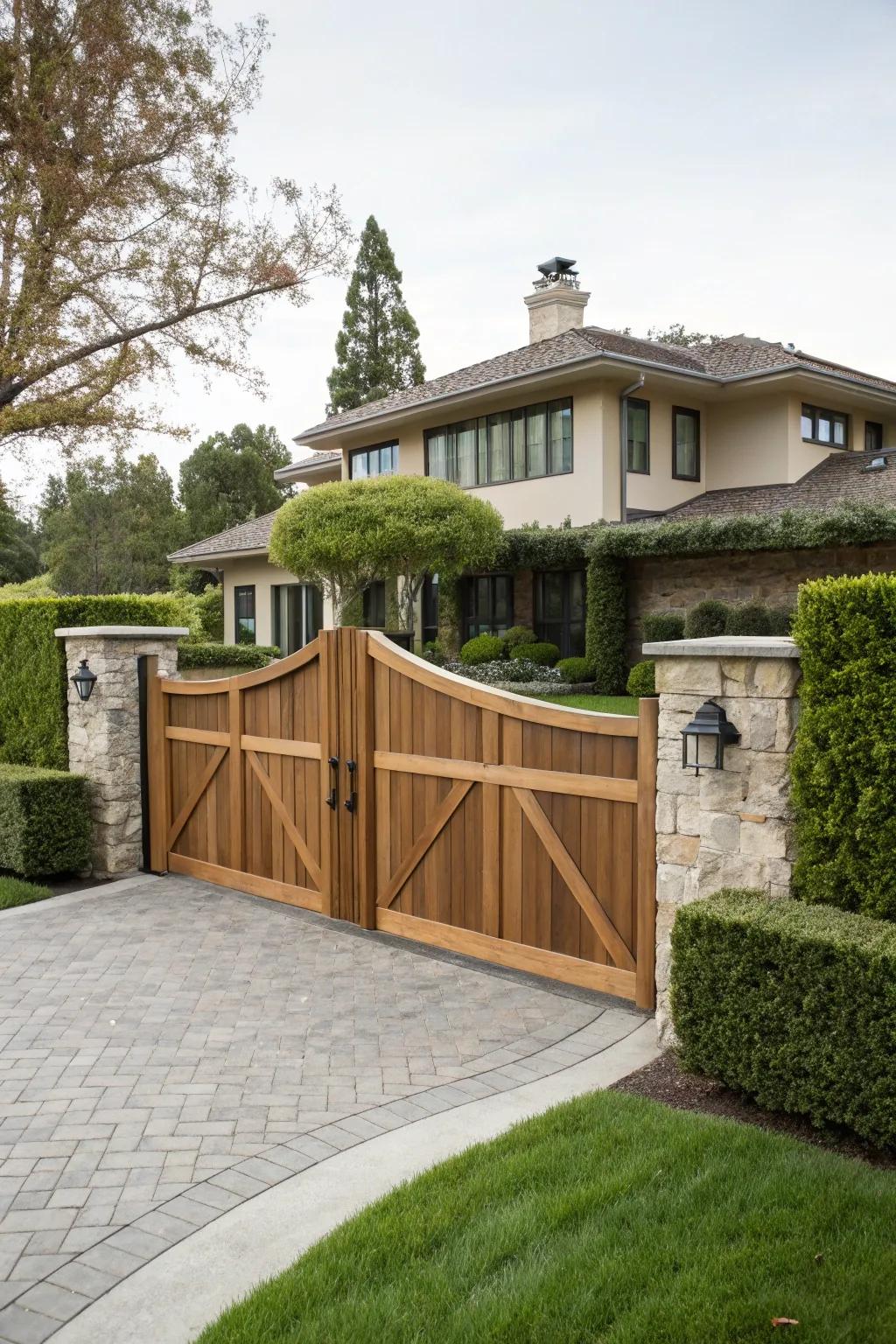 A gate in perfect harmony with its home's architecture.