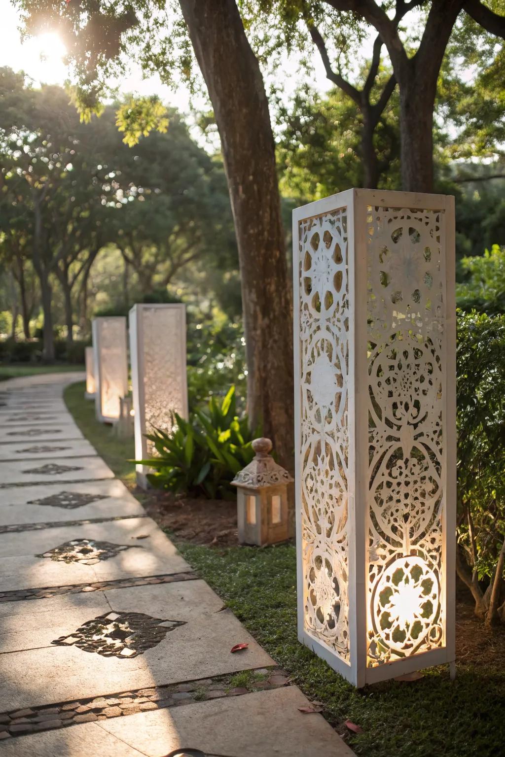 Decorative panels bring art and structure to your outdoor space.