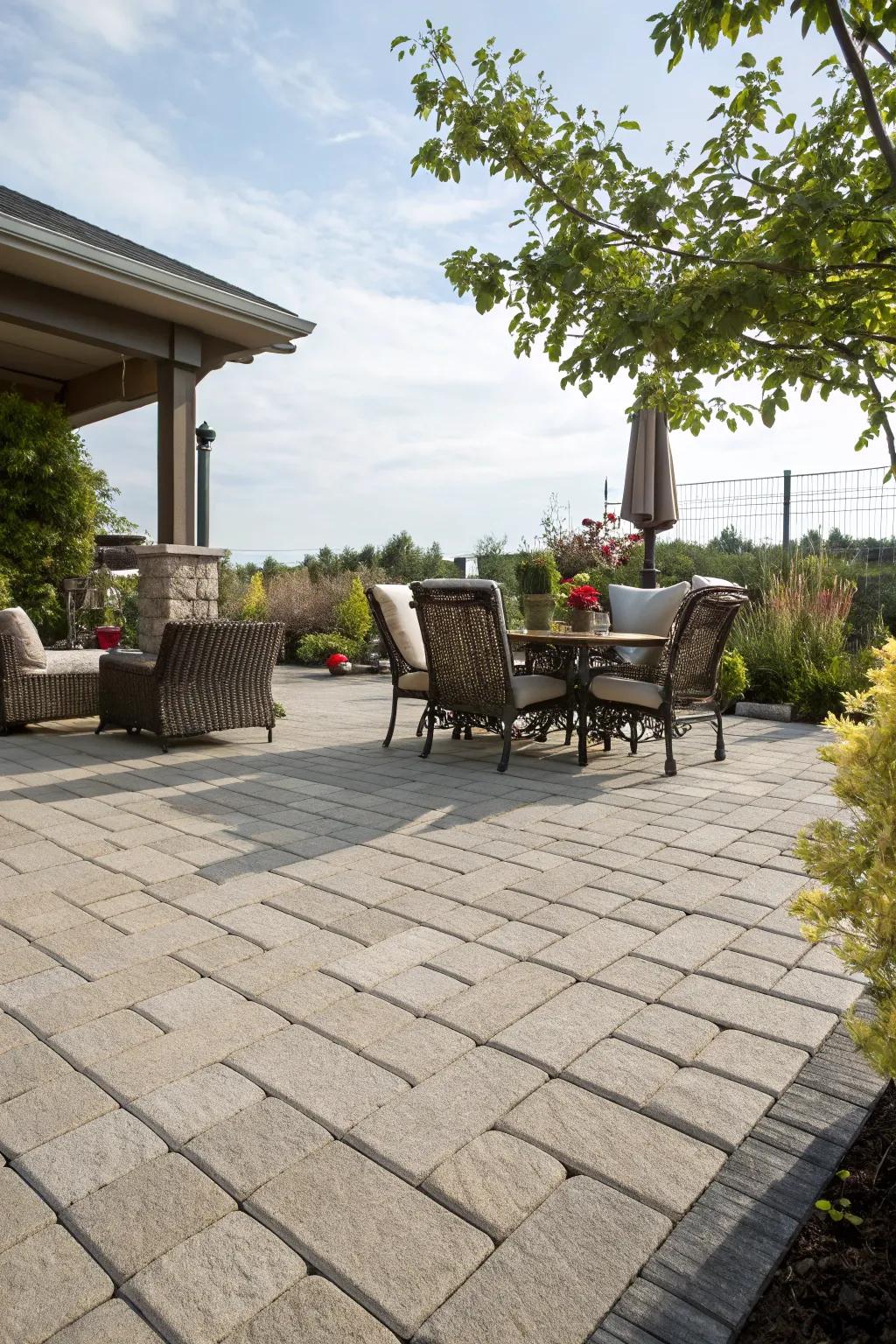 Enjoy an open-concept patio ideal for hosting gatherings.