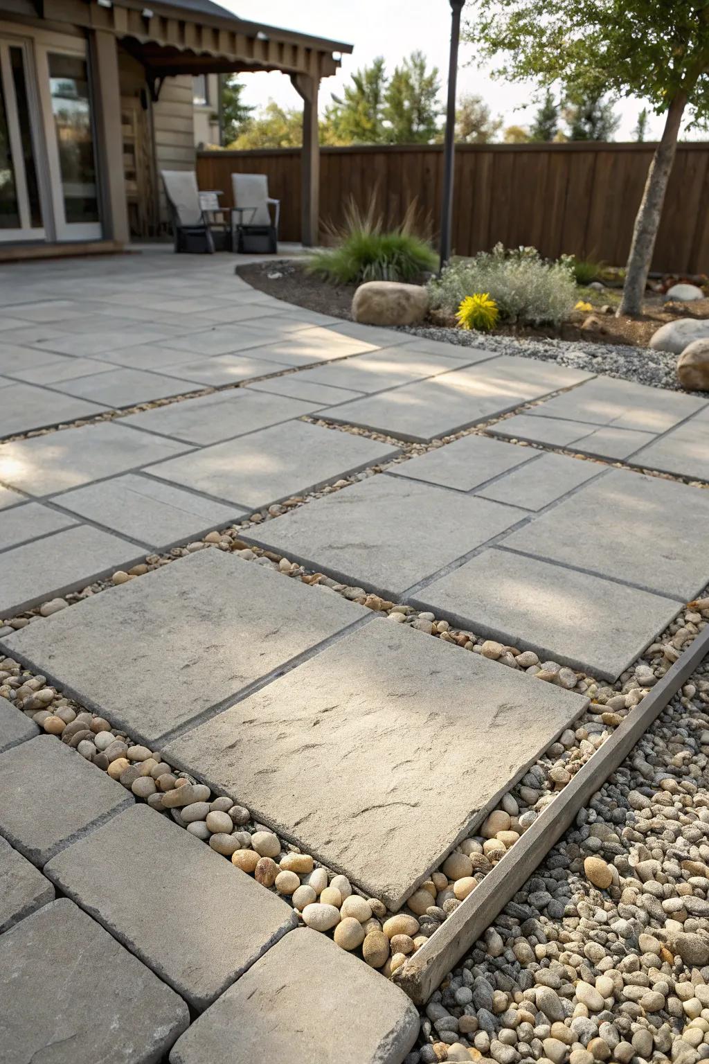 Innovative edge detailing for a distinct patio look.