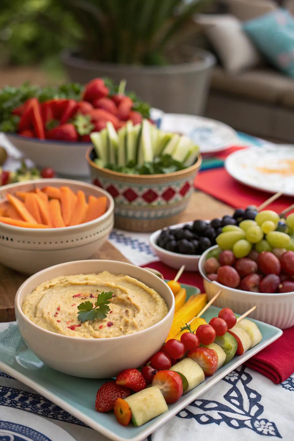 Keep it light and healthy with a selection of nutritious snacks.