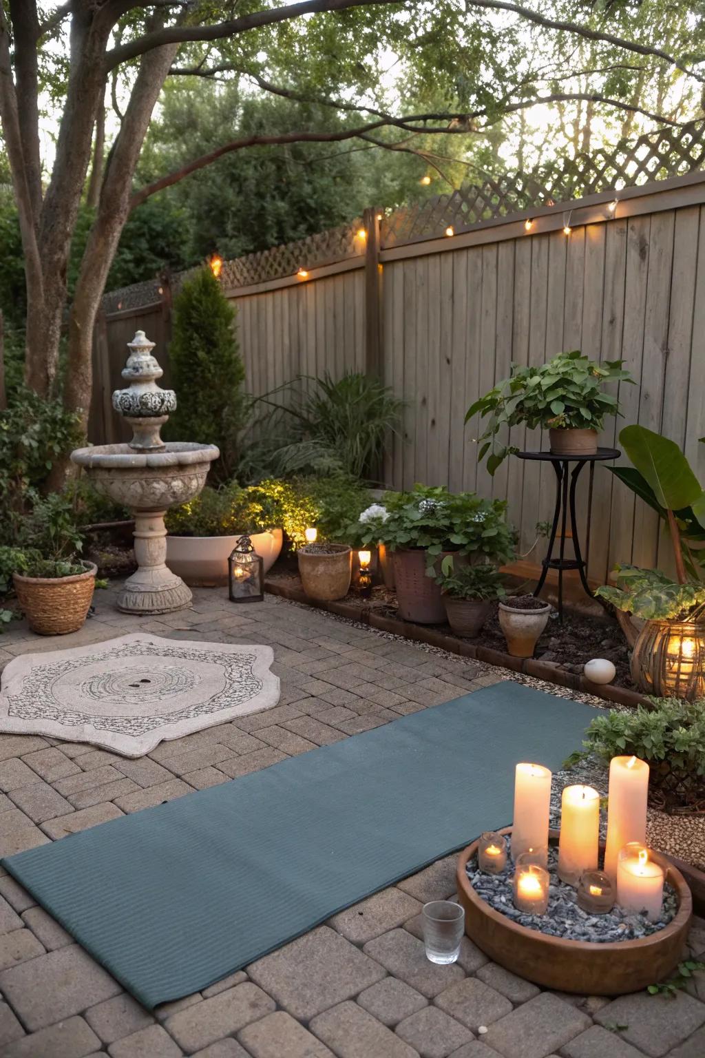 Peaceful meditation corner for relaxation and mindfulness.