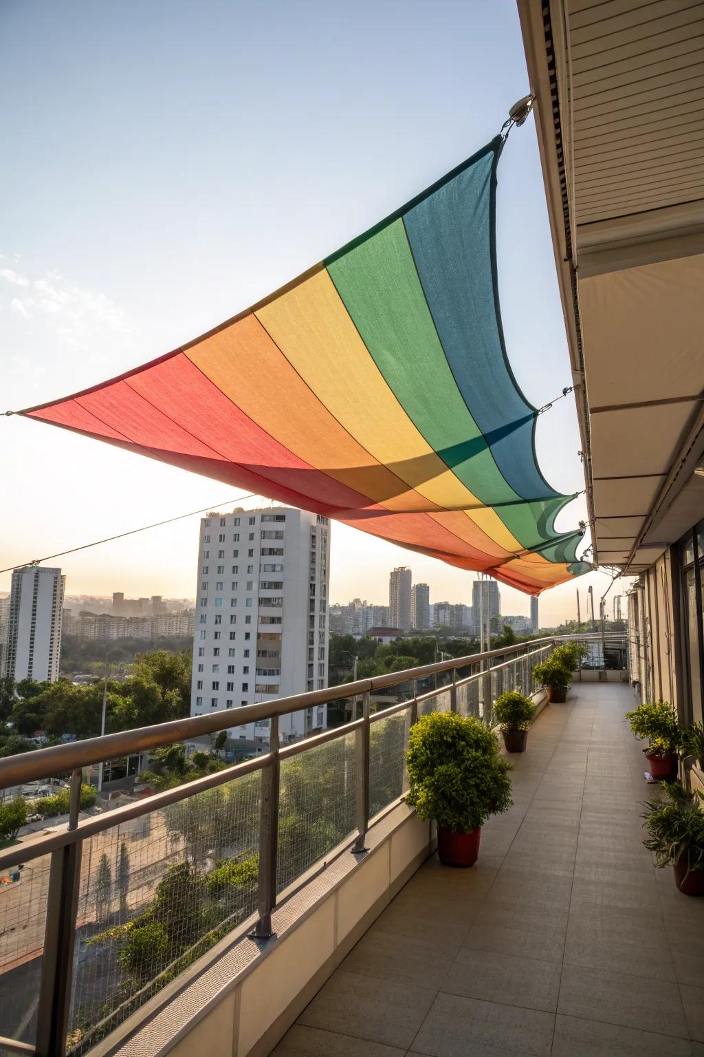 Shade sails offer artistic flair and effective sun protection.