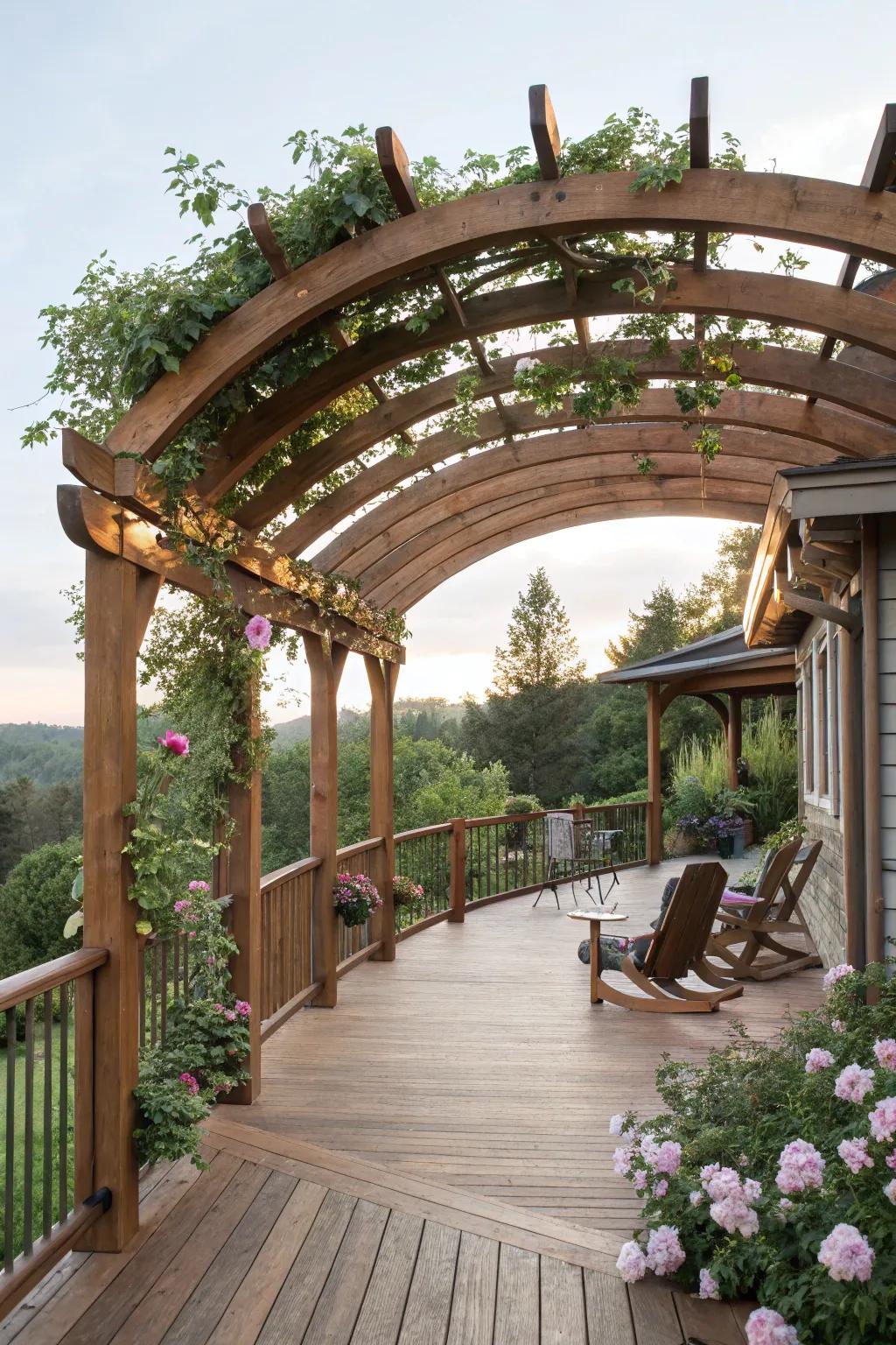 Whimsy and elegance with curved beams.