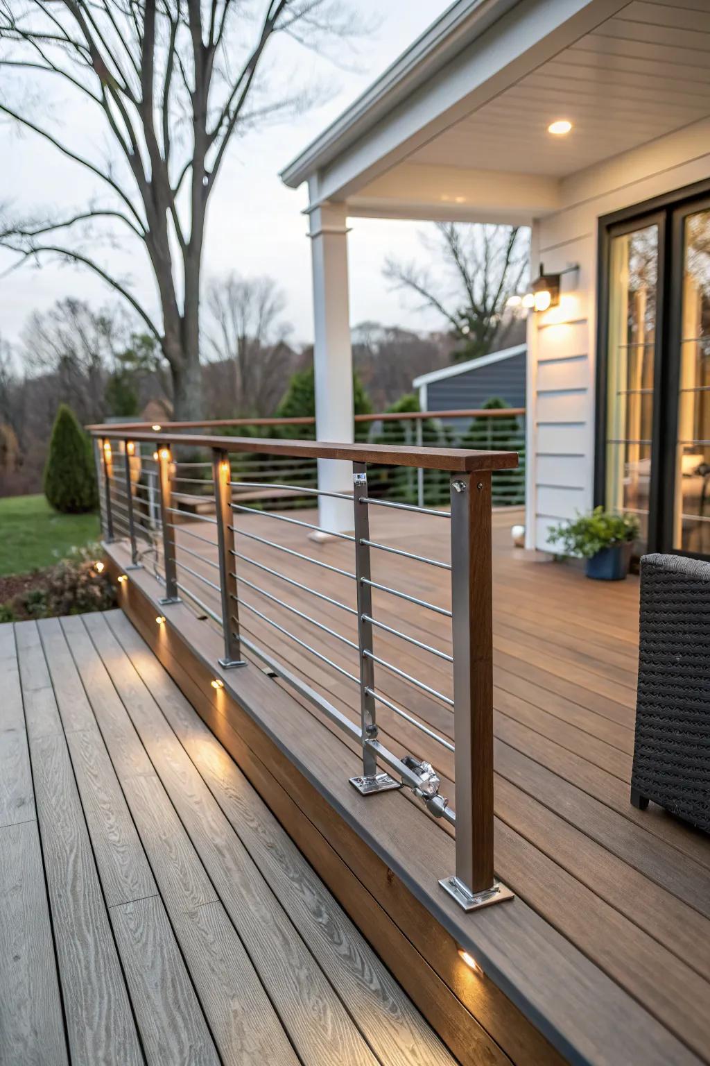 Mixing materials adds texture and interest to your deck design.