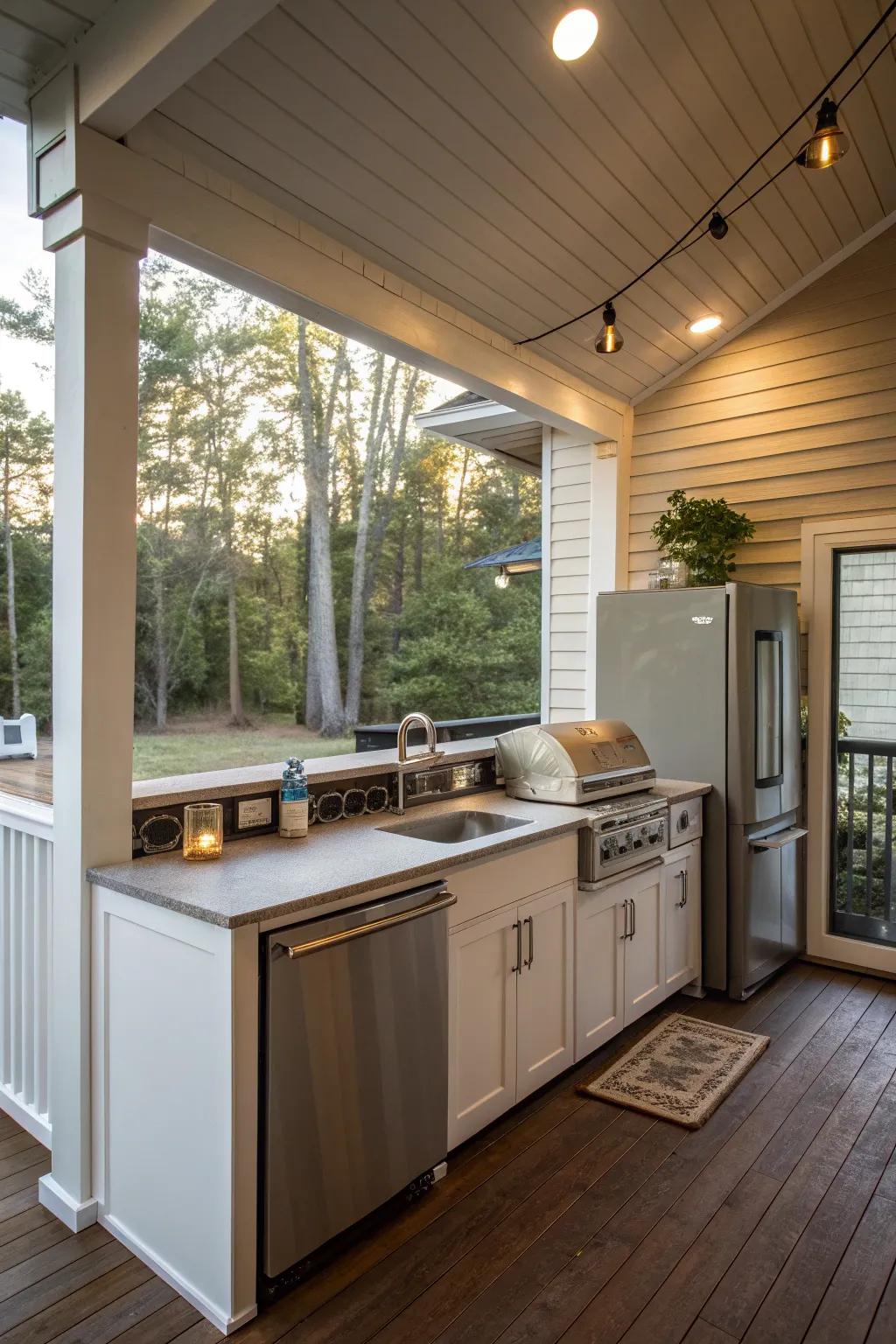 Enjoy the convenience of outdoor appliances integrated into your kitchen.