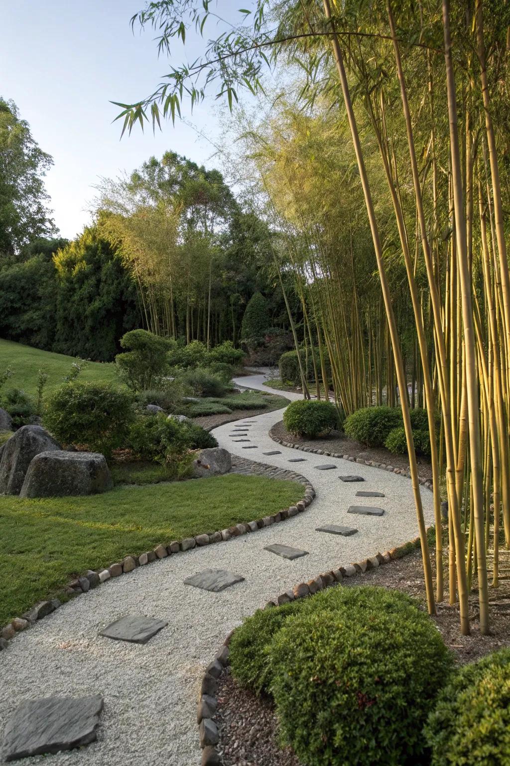 Gravel paths provide texture and structure.