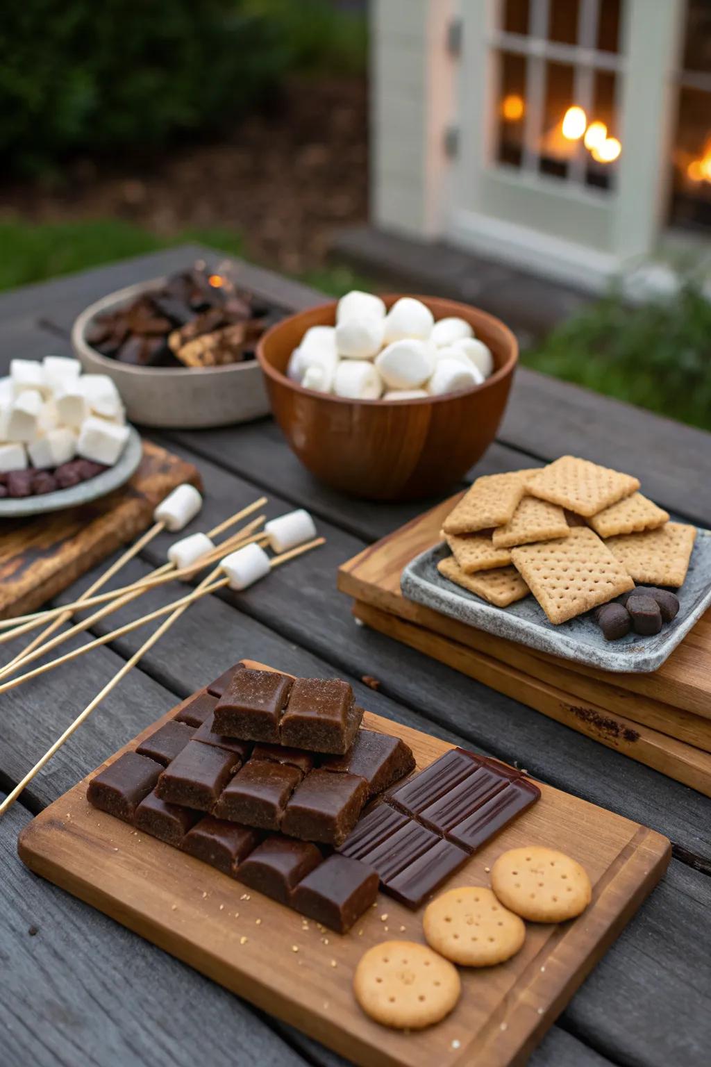 S’mores stations offer sweet fun for everyone.