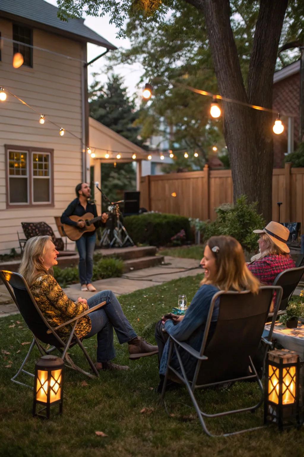 Invite neighbors for a community feel at your backyard concert.