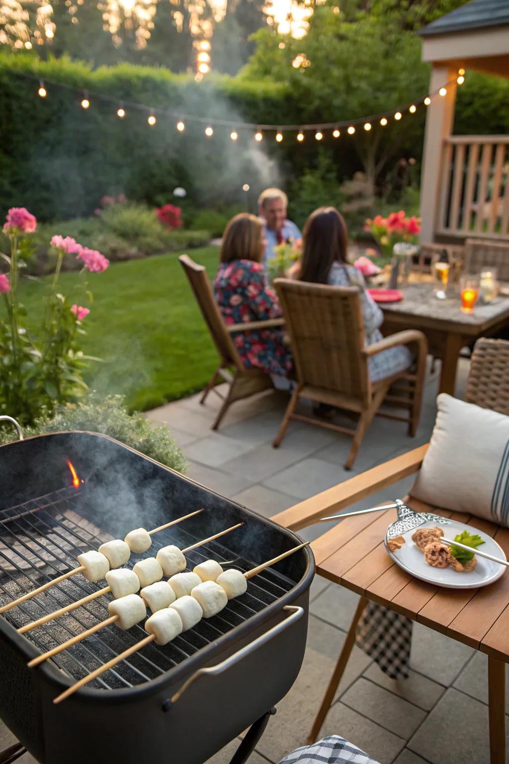 Savor delicious BBQ flavors and cozy up by the fire.