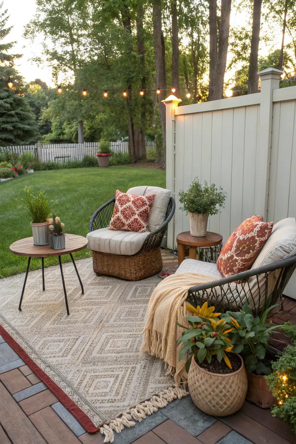 A cozy corner invites you to relax and unwind.