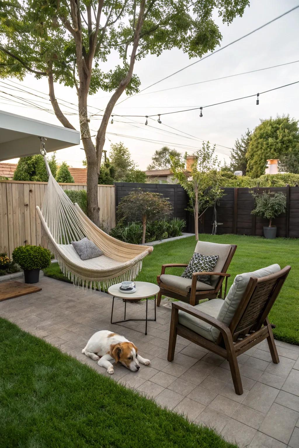 Comfortable seating for you to enjoy your dog’s antics.