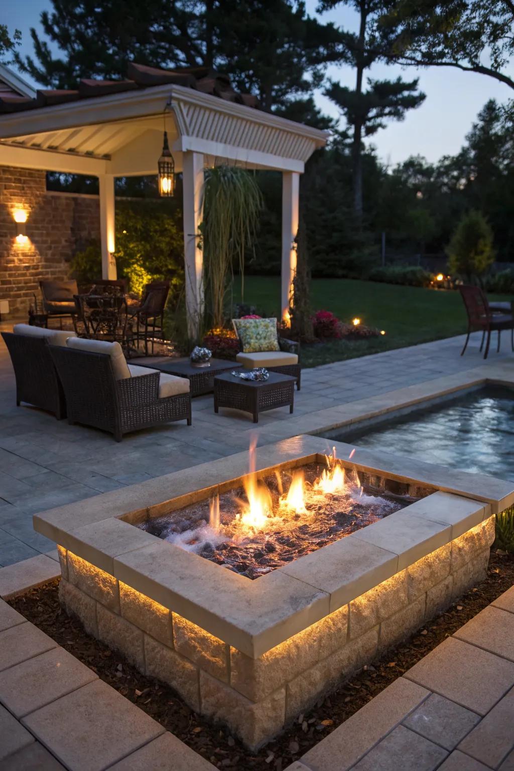 Combine fire and water for a stunning backyard feature.