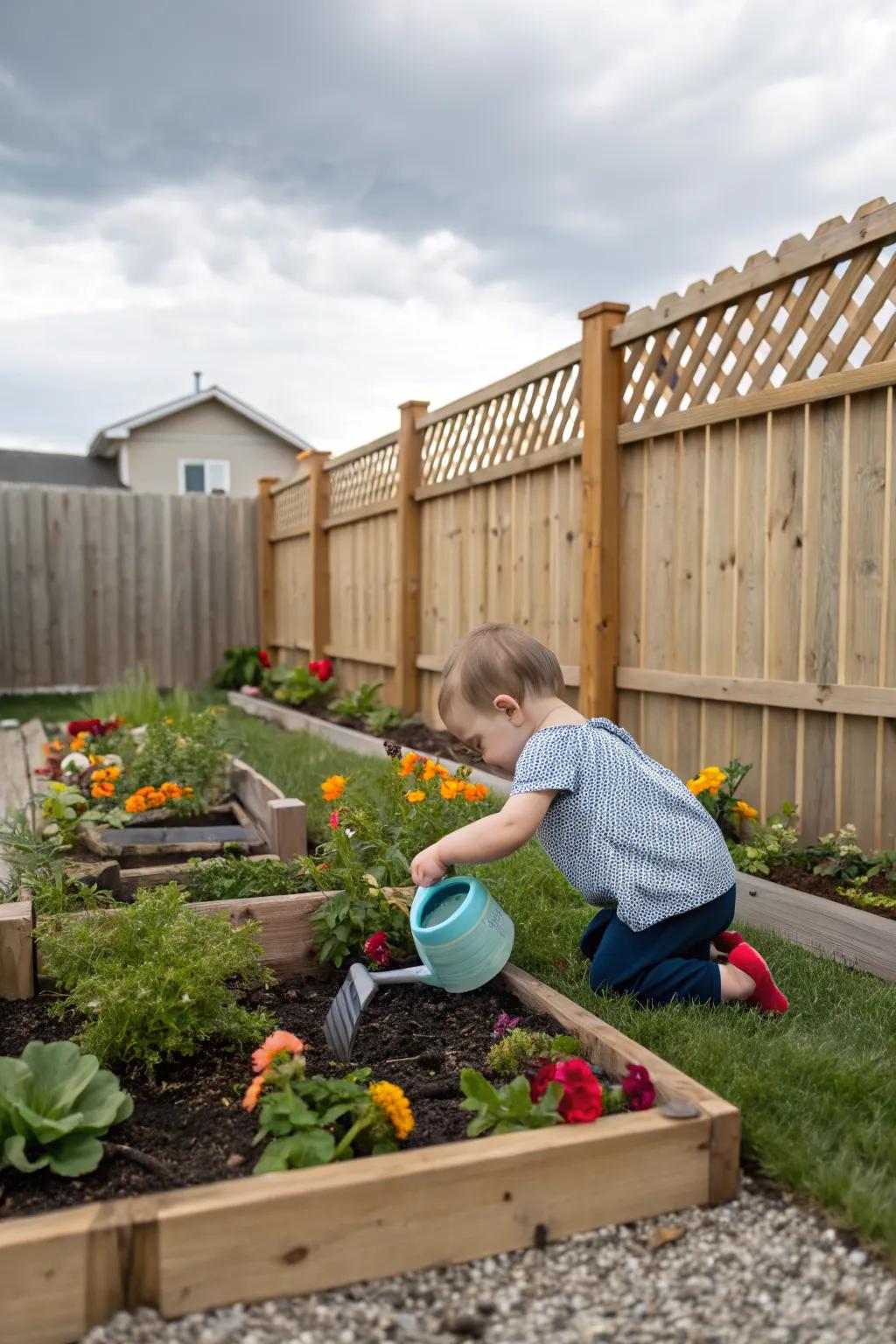 A mini garden for toddlers to nurture and enjoy.