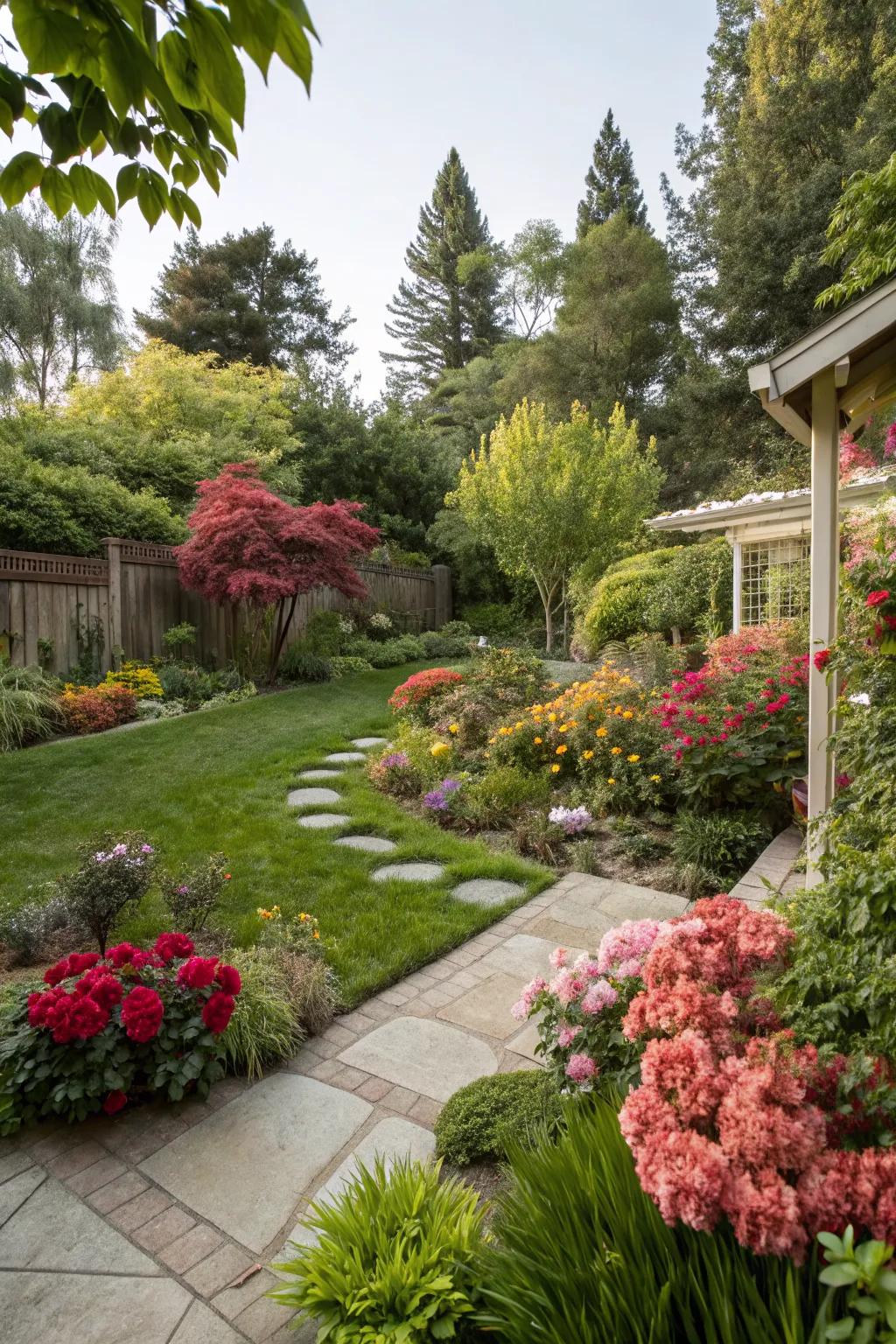 Lush landscaping enhances the beauty and tranquility of your space.