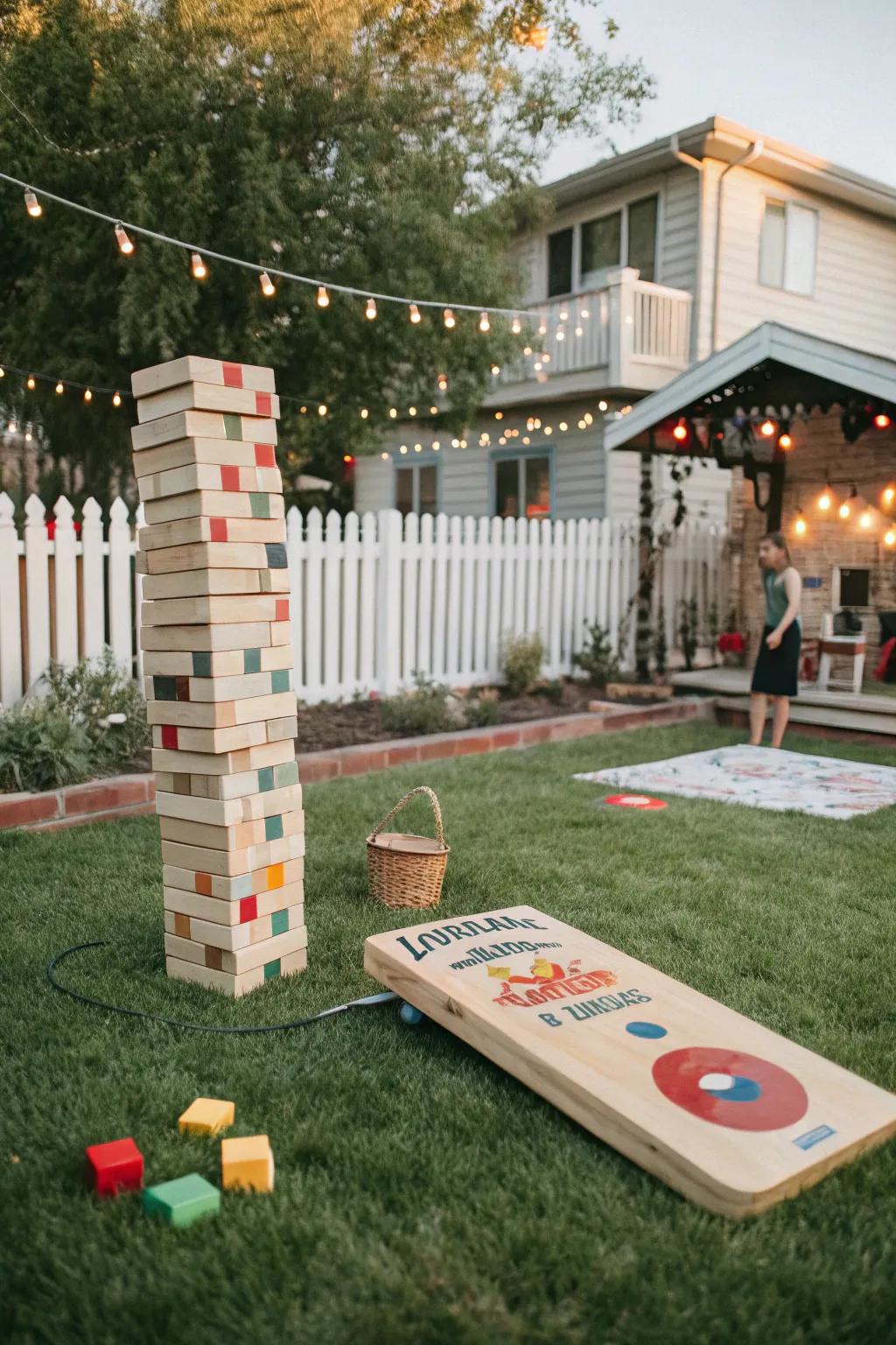 A vintage game night adds playful competition to your party.