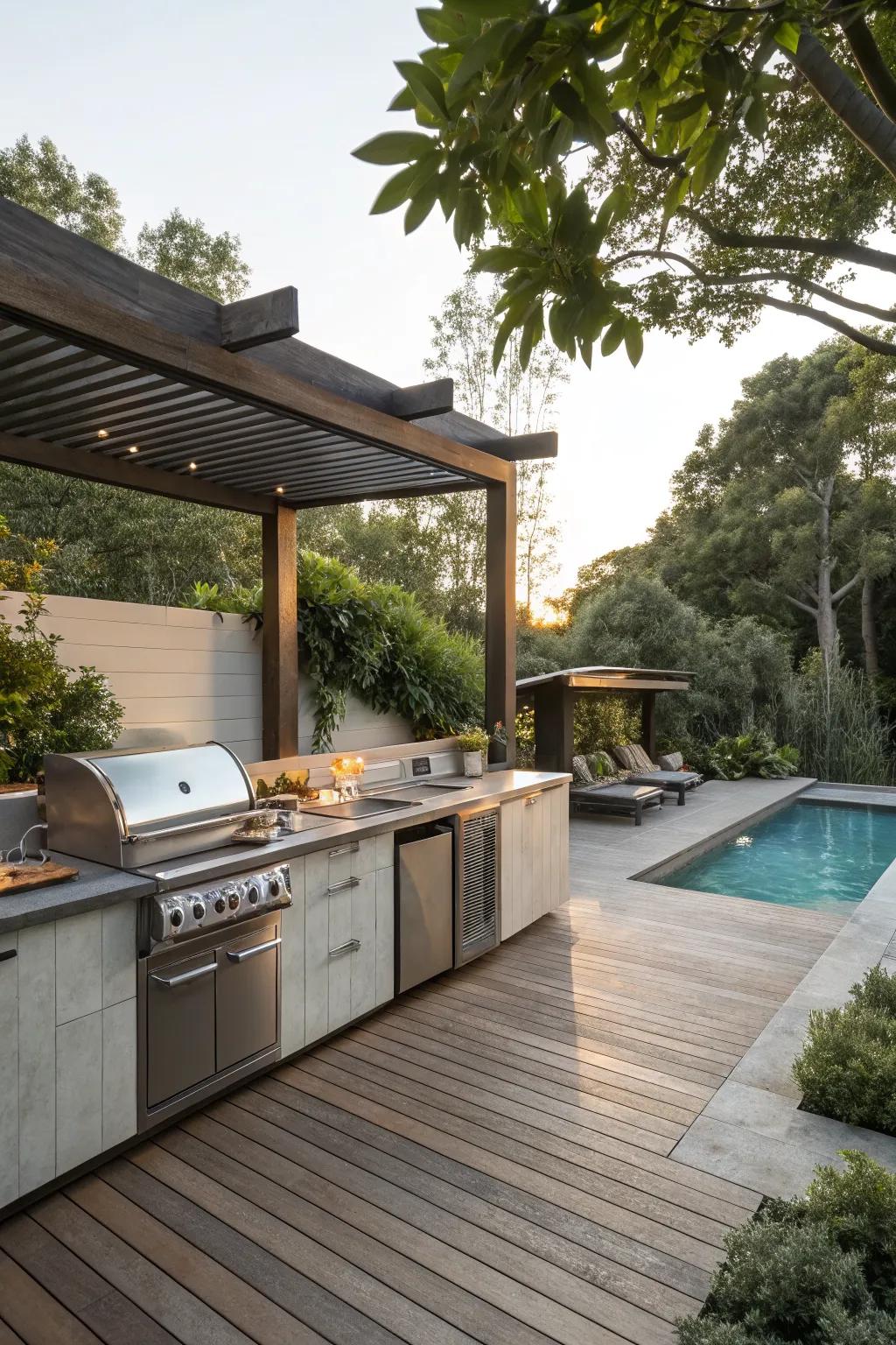 Savor the joy of outdoor cooking with a dedicated barbecue station.