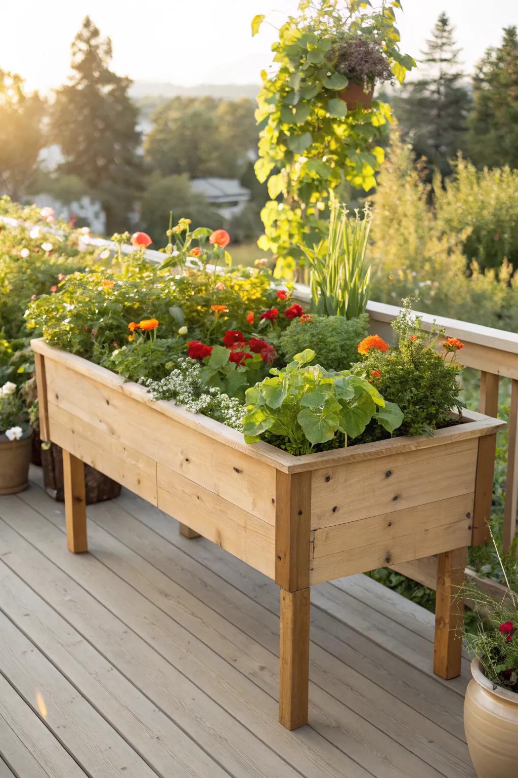 Elevated beds provide easy access and a unique look.