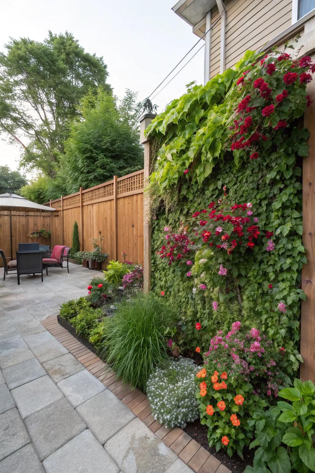 Living walls provide privacy and natural beauty.