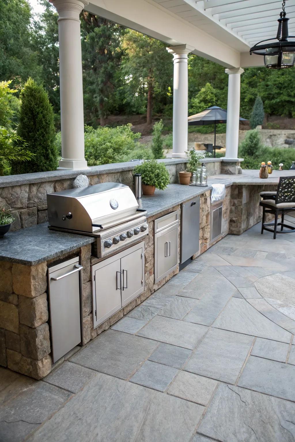 A fully equipped outdoor kitchen makes dining al fresco a delight.