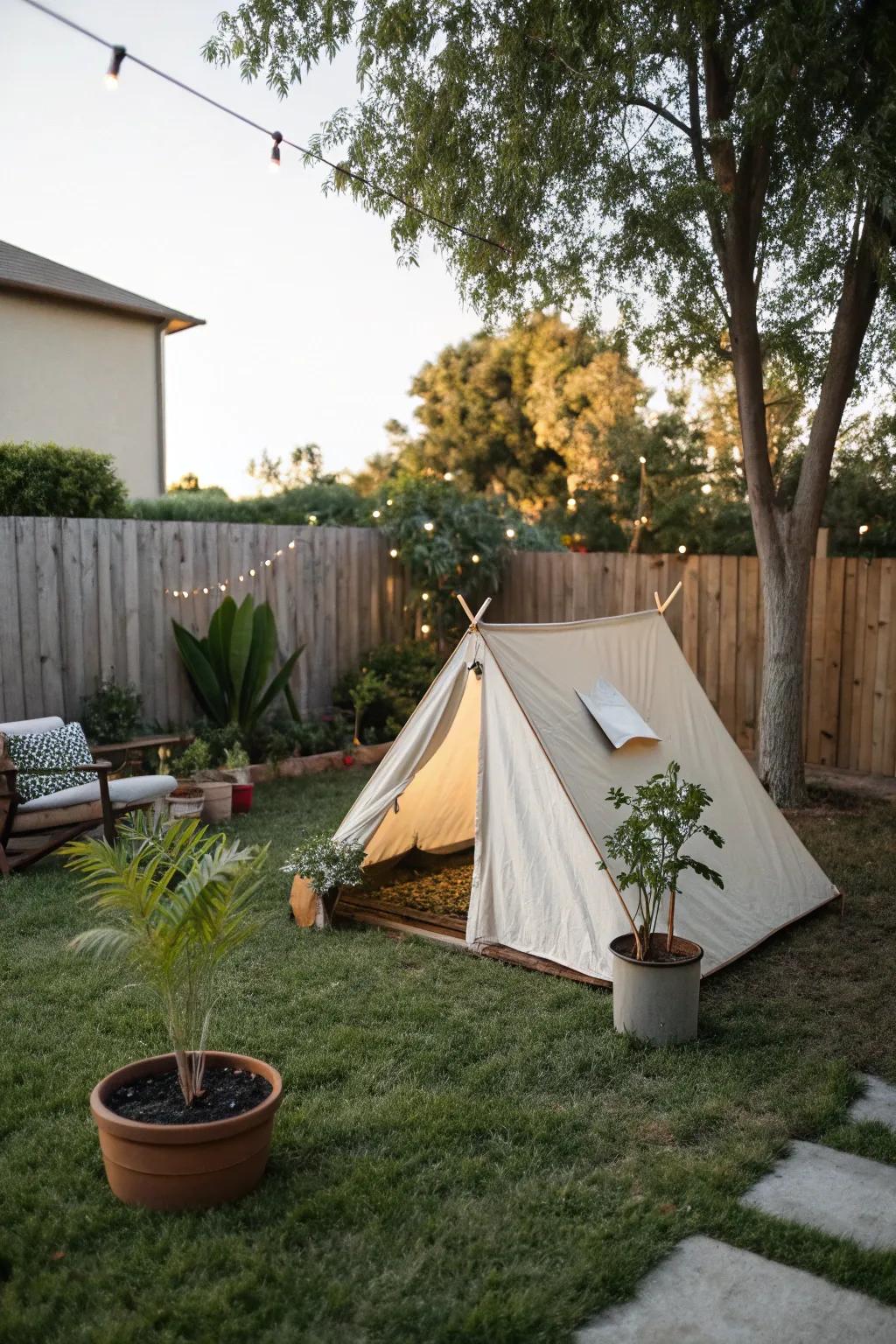 Pop-up tents are ideal for quick and easy backyard setups.