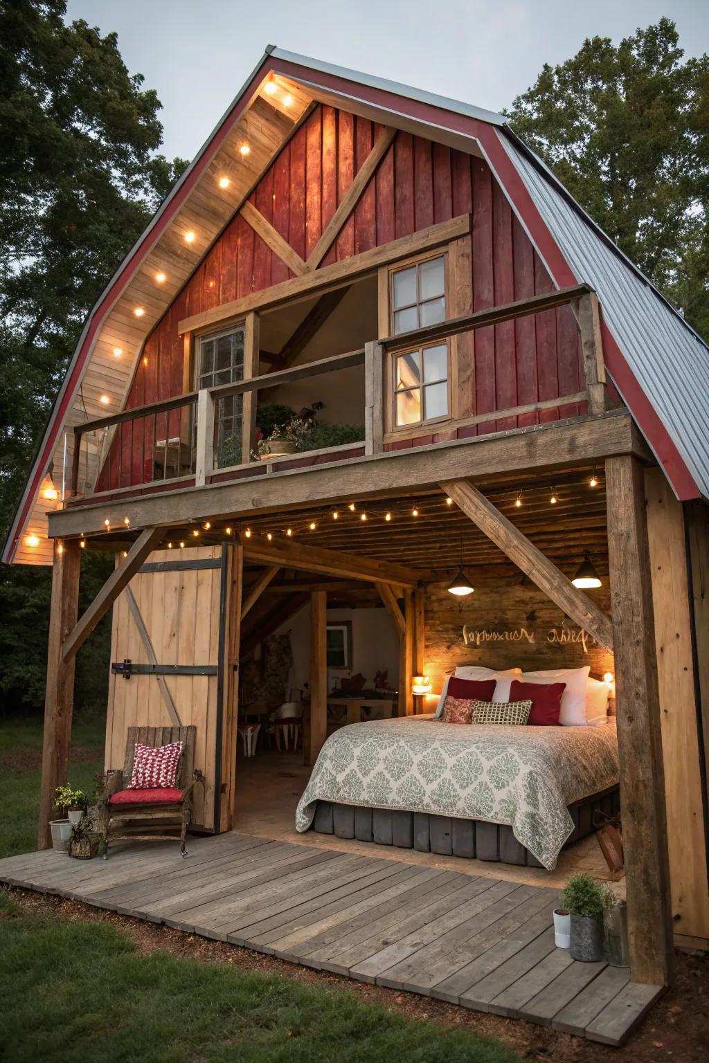 A lofted guest suite offering comfort and privacy.