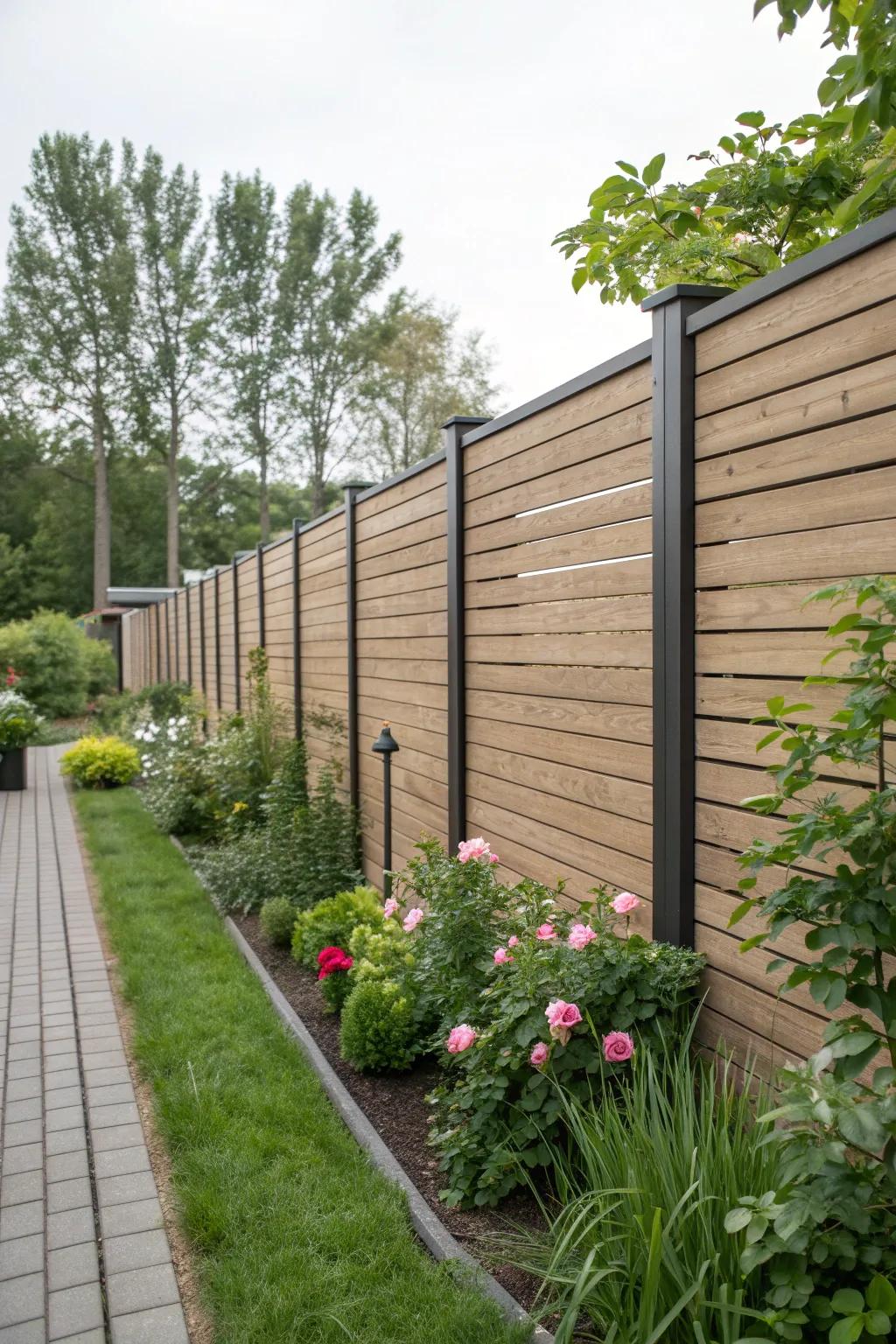 Soundproof fences ensure a peaceful outdoor space.