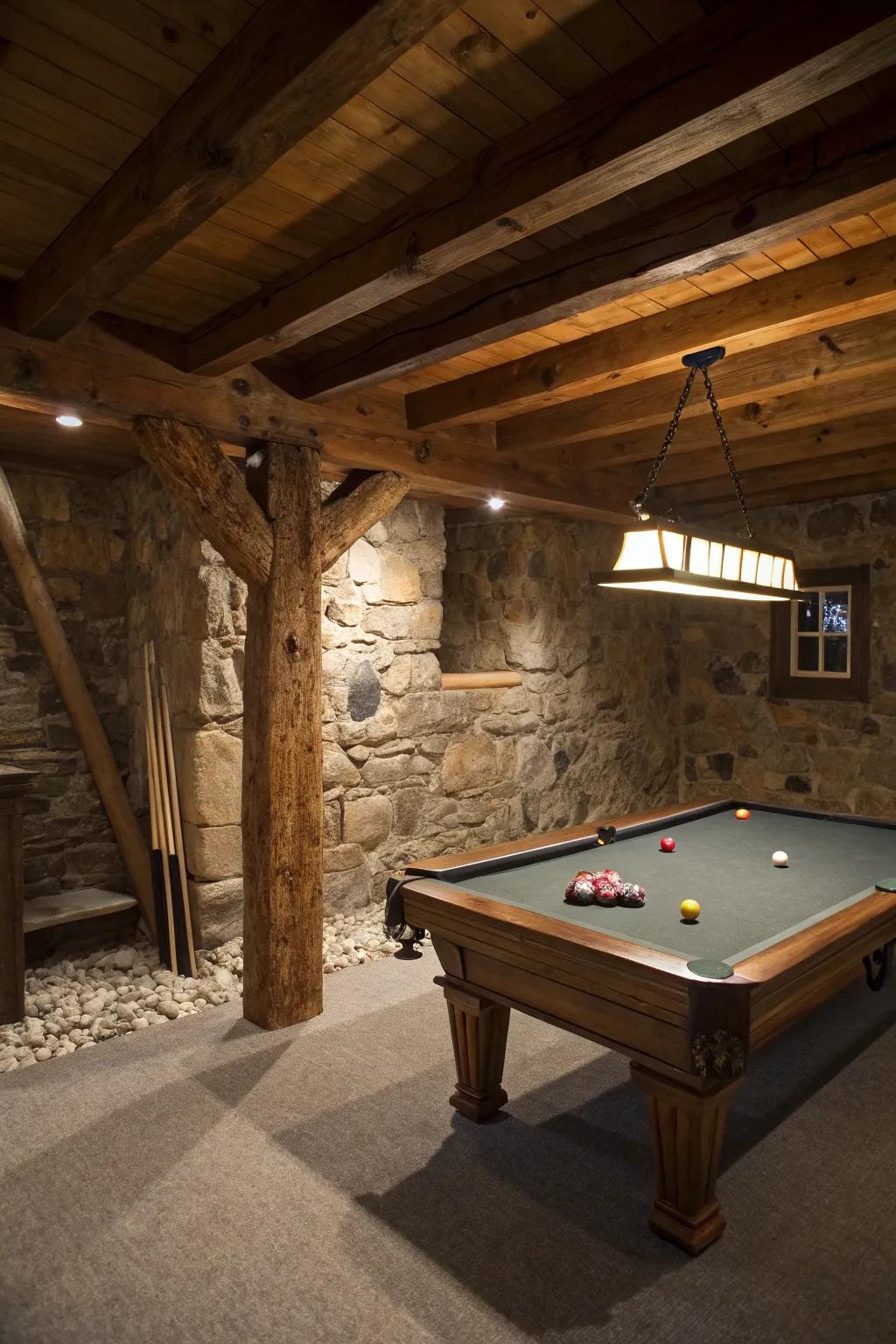 Rustic elements add warmth and character.