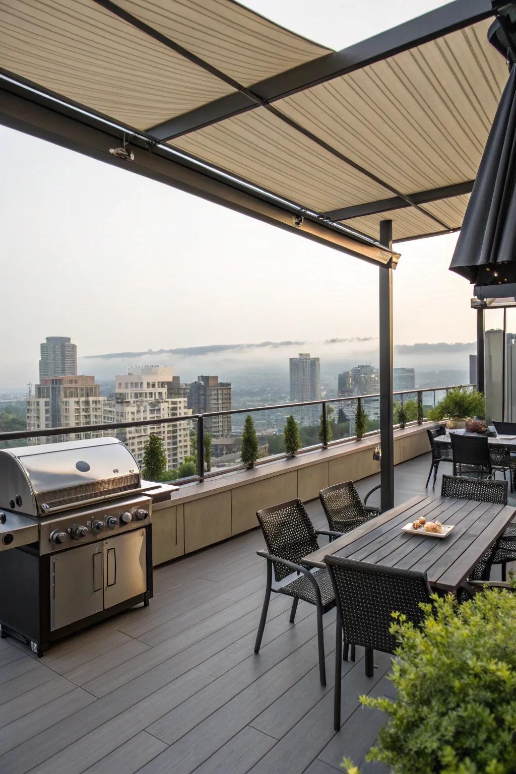 Create an urban oasis with a stylish rooftop BBQ terrace.