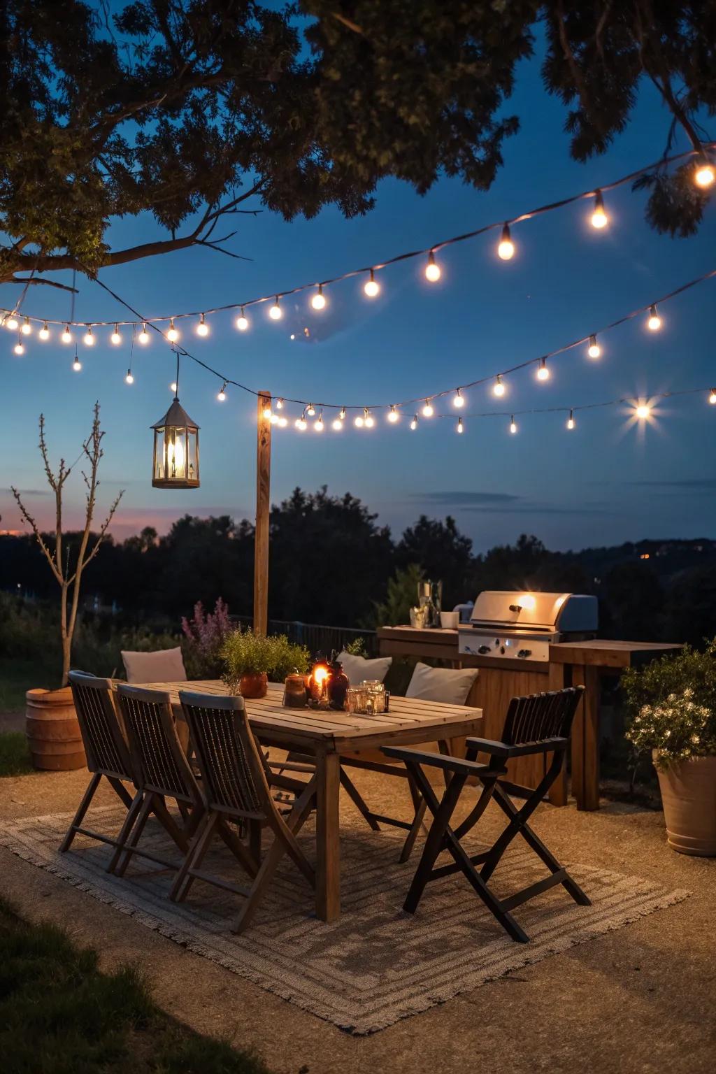 DIY lighting that sets the perfect evening mood.