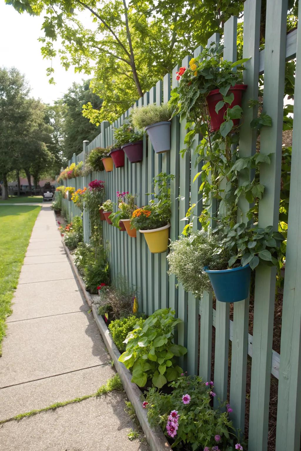 A vertical garden fence is perfect for plant lovers.