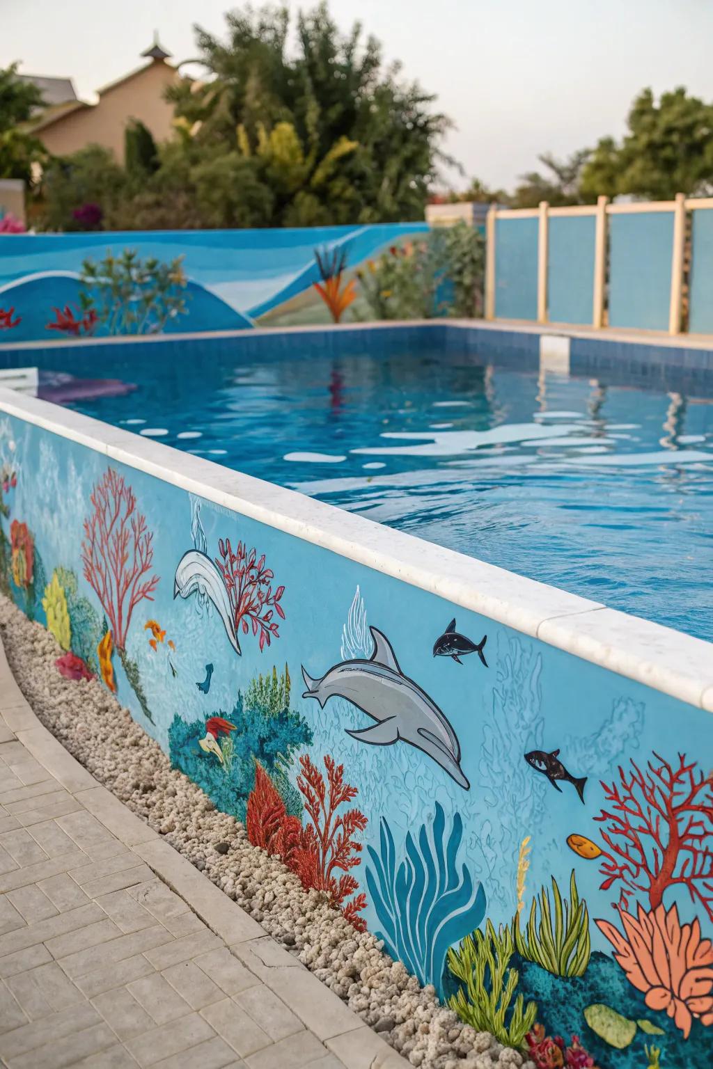 Marine life designs bringing an oceanic adventure to the pool.