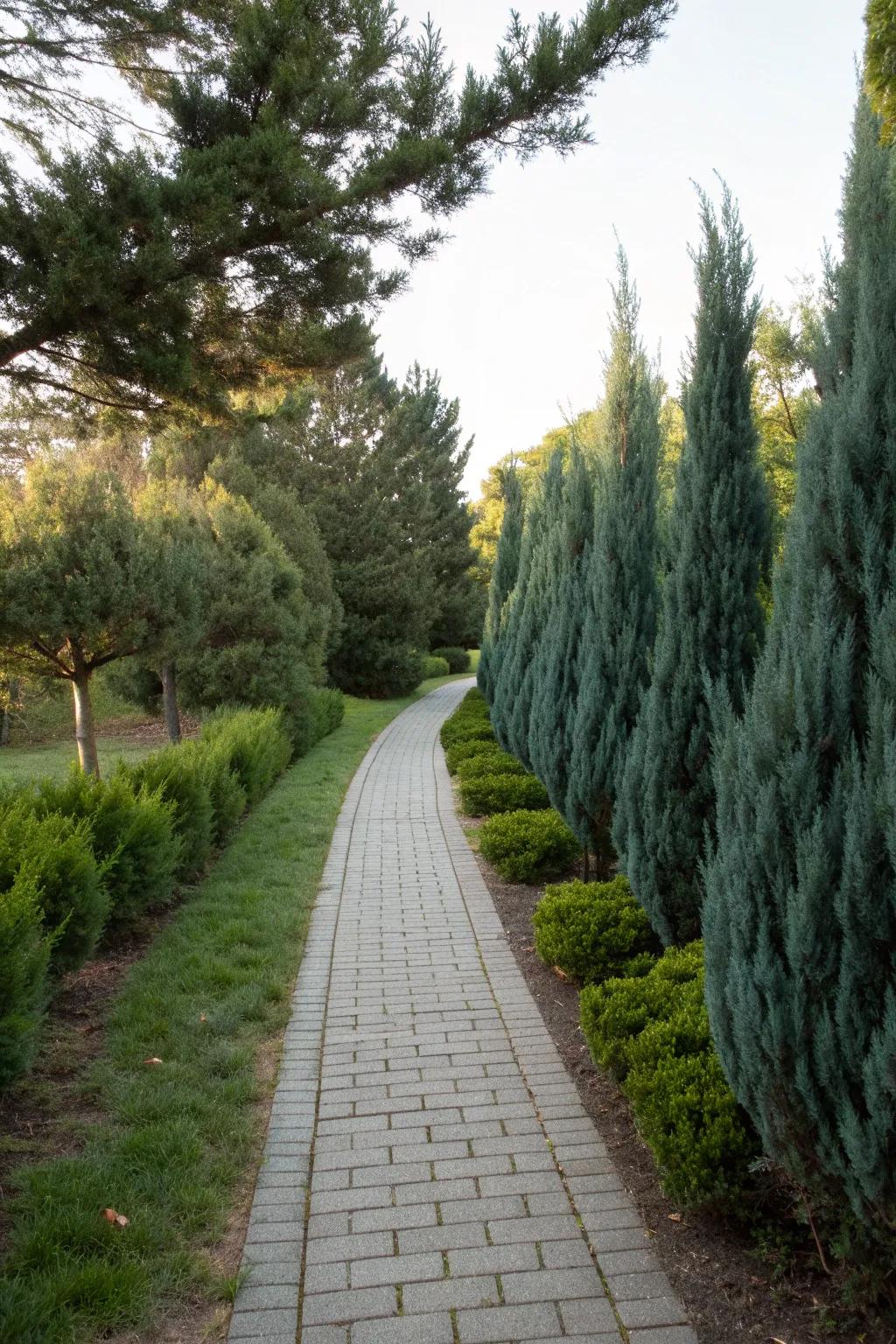 Let Blue Point Junipers guide your garden paths.
