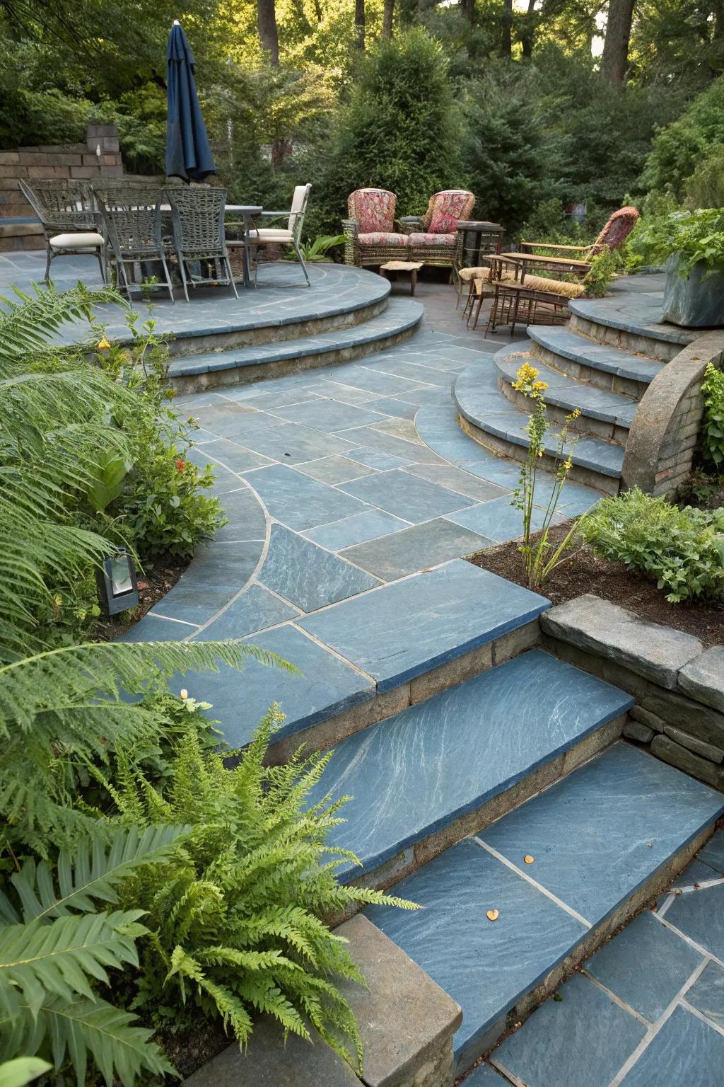Elevate your space with blue stone steps