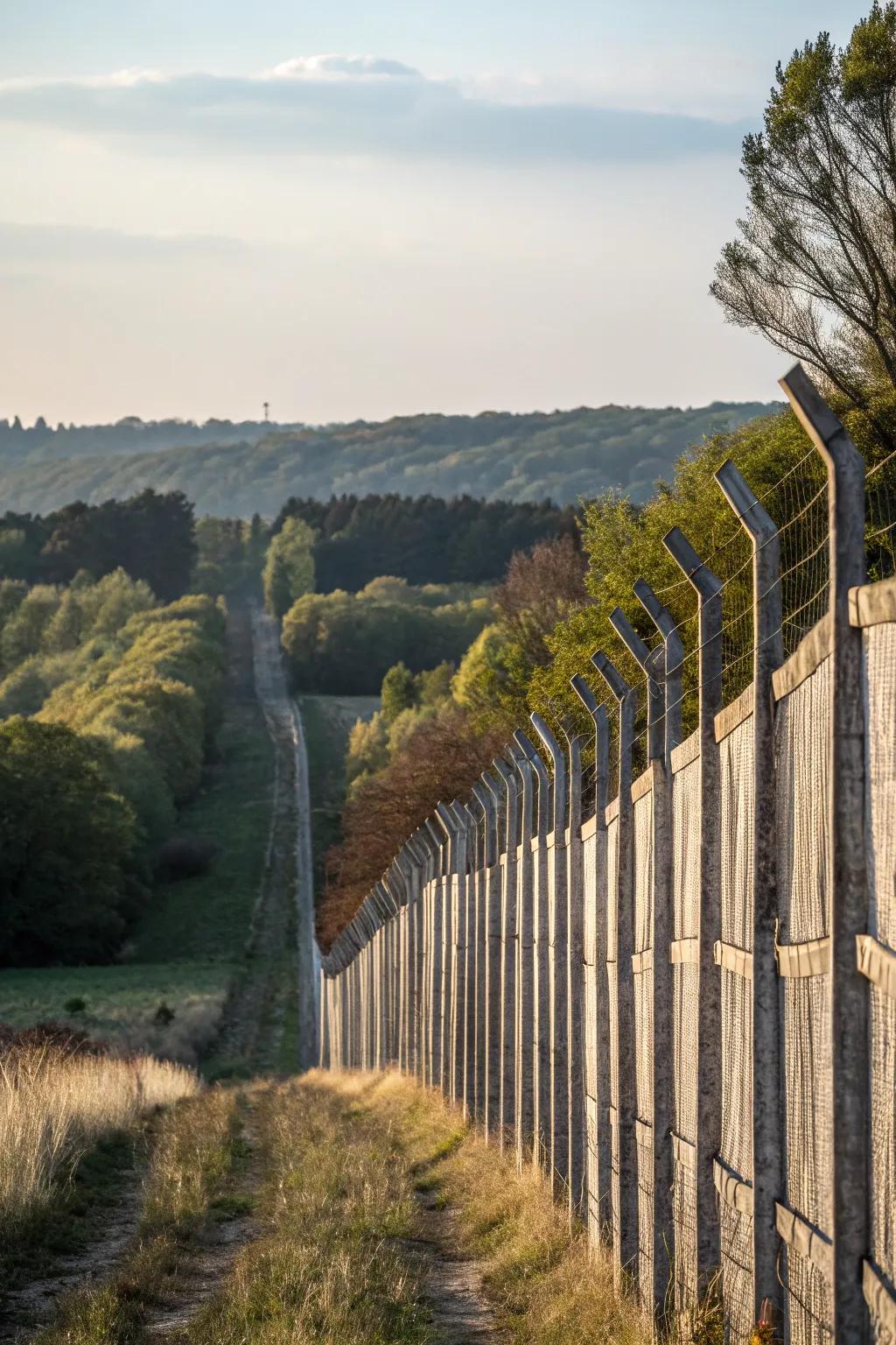 A fence with varying heights for a balanced design.