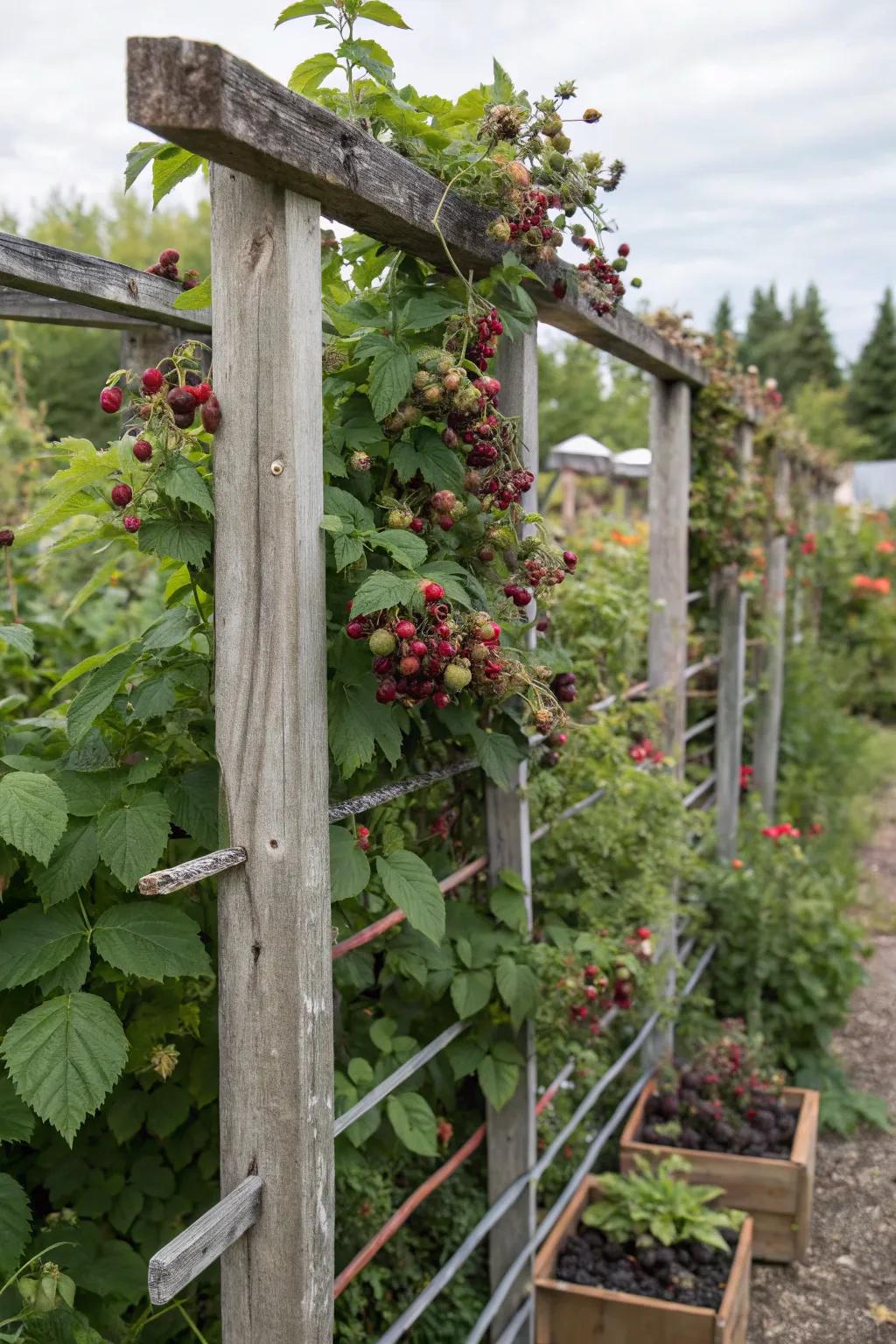 Repurposed materials add unique charm to your trellis.