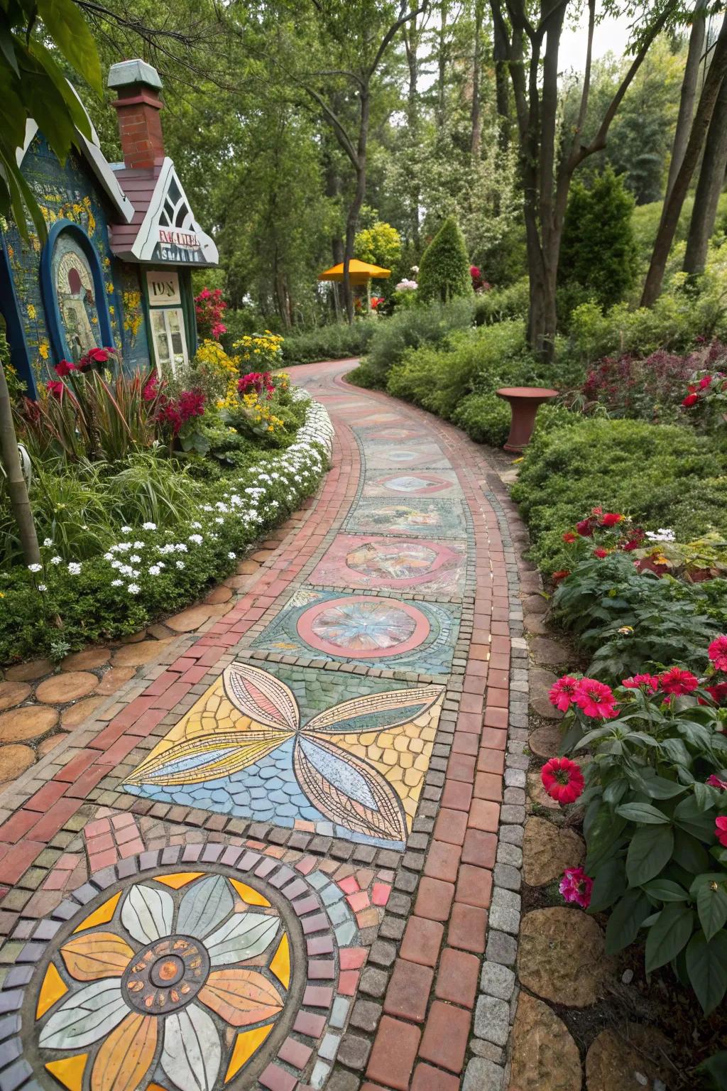 Mosaic patterns that turn your walkway into a piece of art.