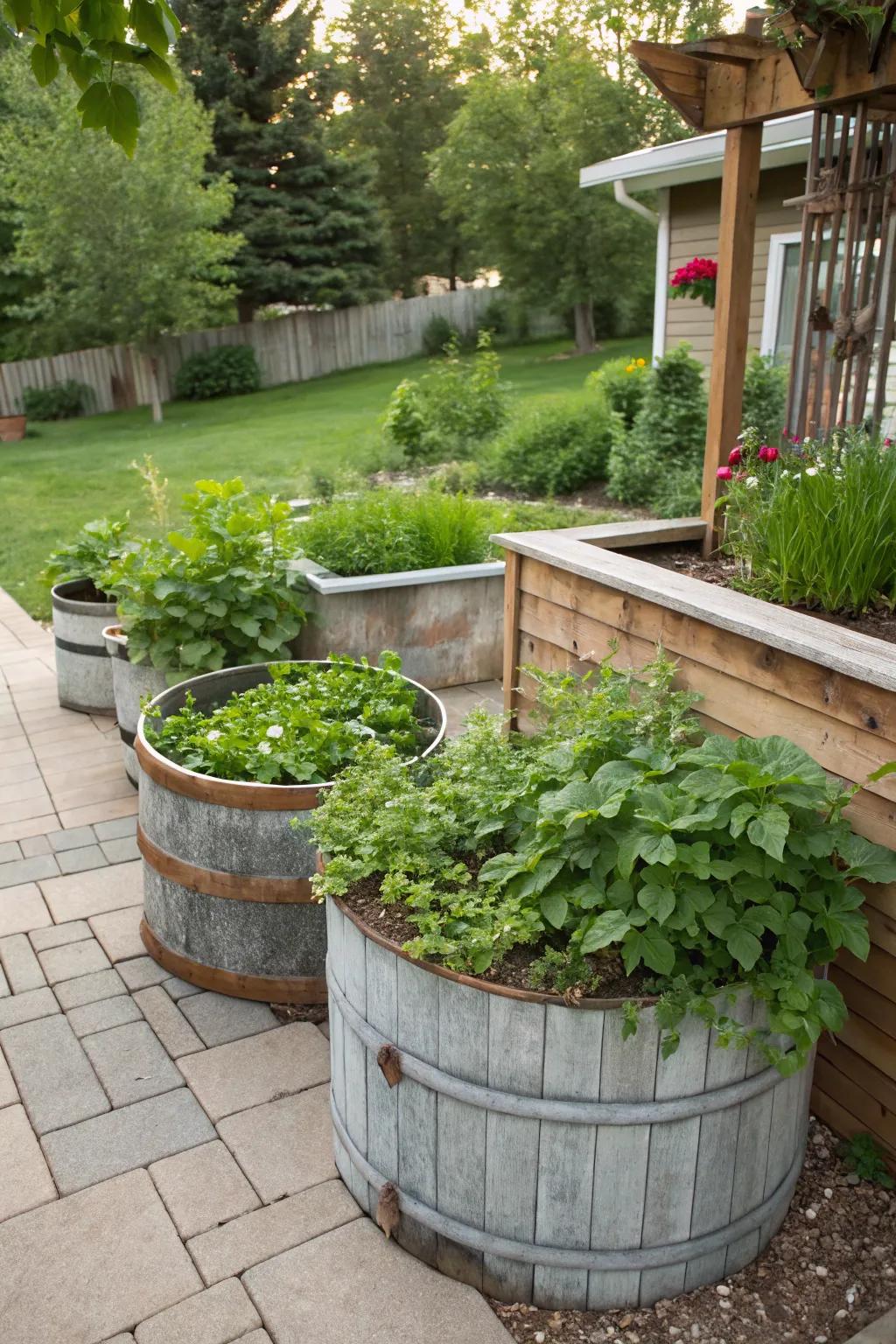 Eco-friendly planters add sustainability and style to your backyard.