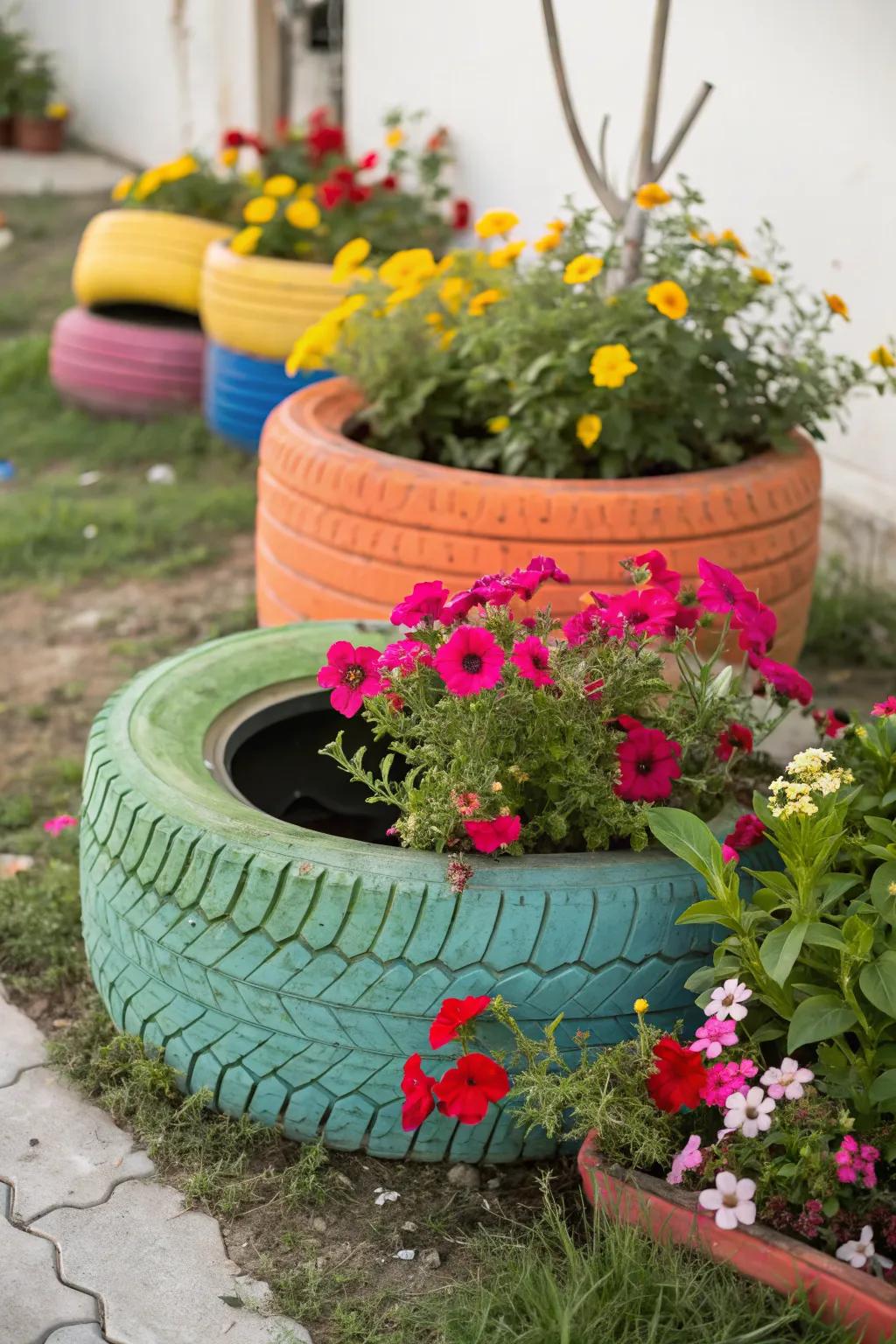 Upcycling adds personality and reduces waste in your garden.