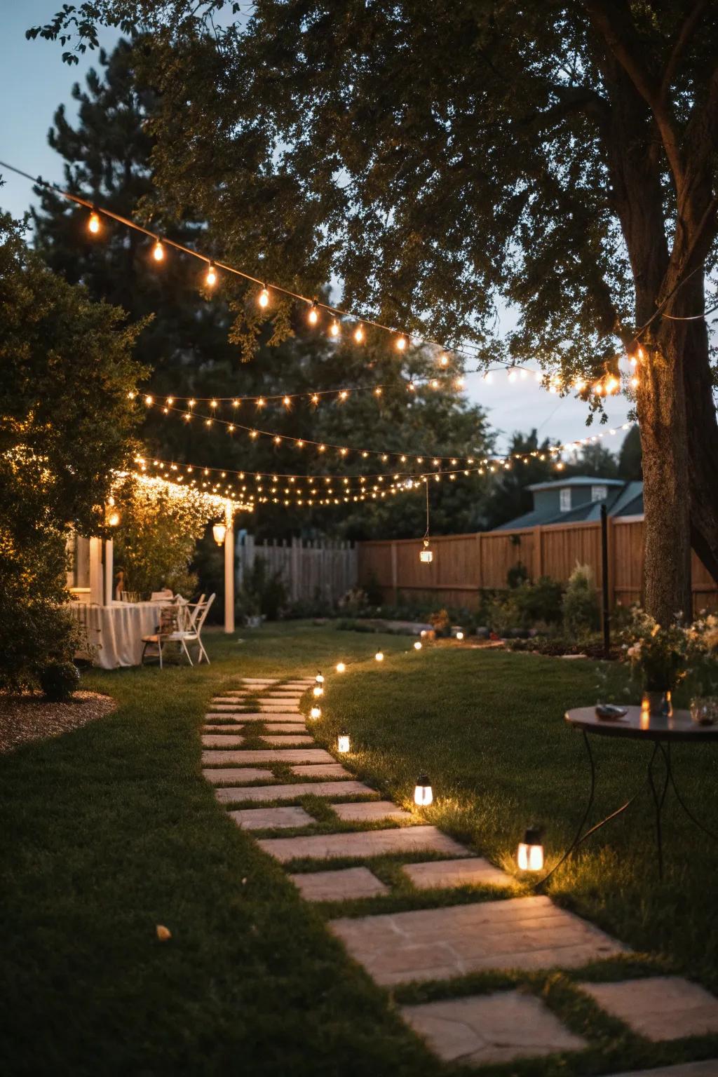 Create a warm and magical ambiance with thoughtful lighting.