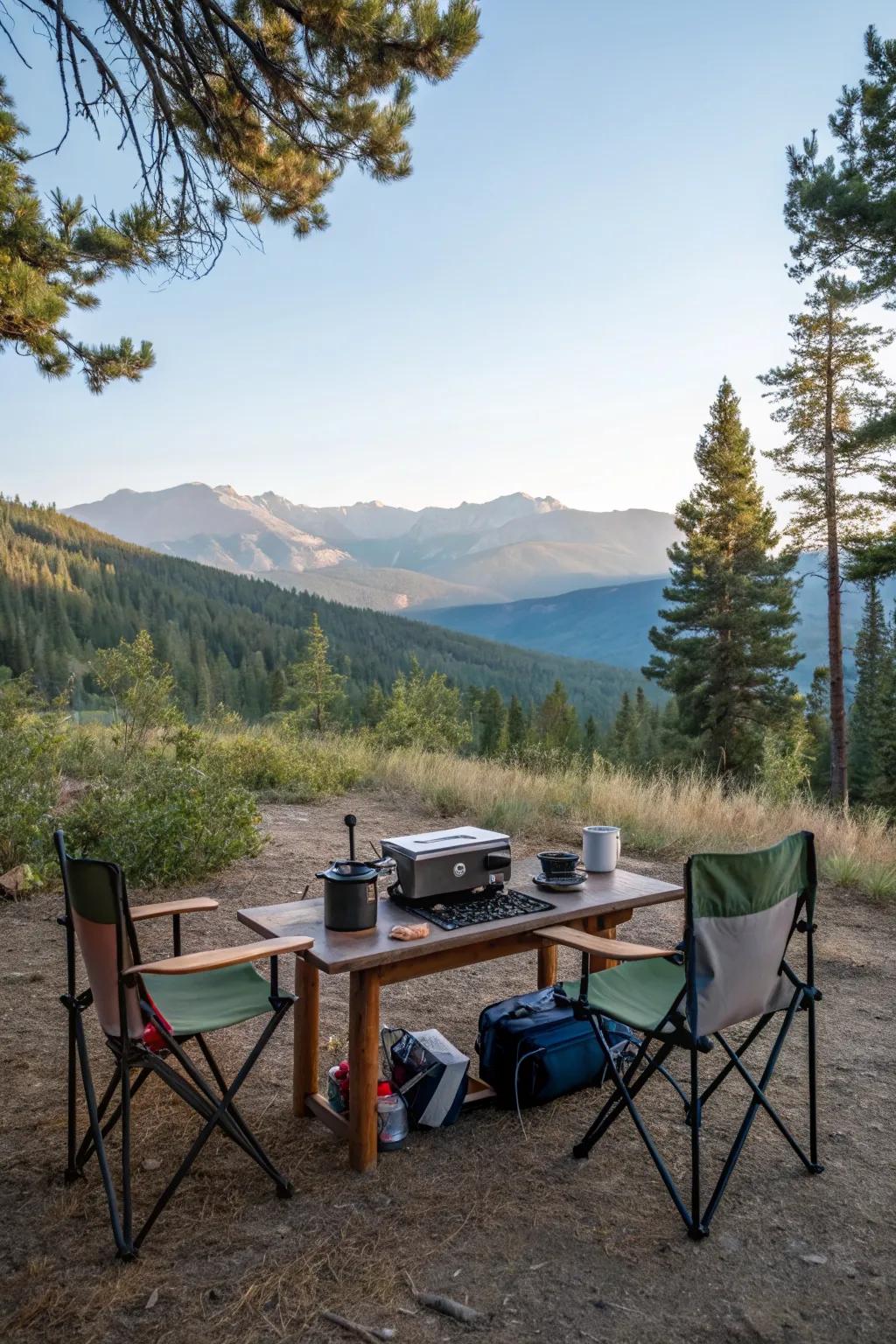 Combine comfort with breathtaking views for the ultimate outdoor dining experience.