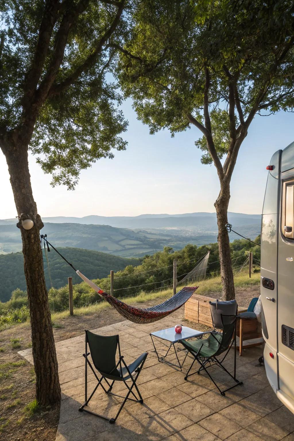 Relax in a hammock, perfect for enjoying the serenity of nature.