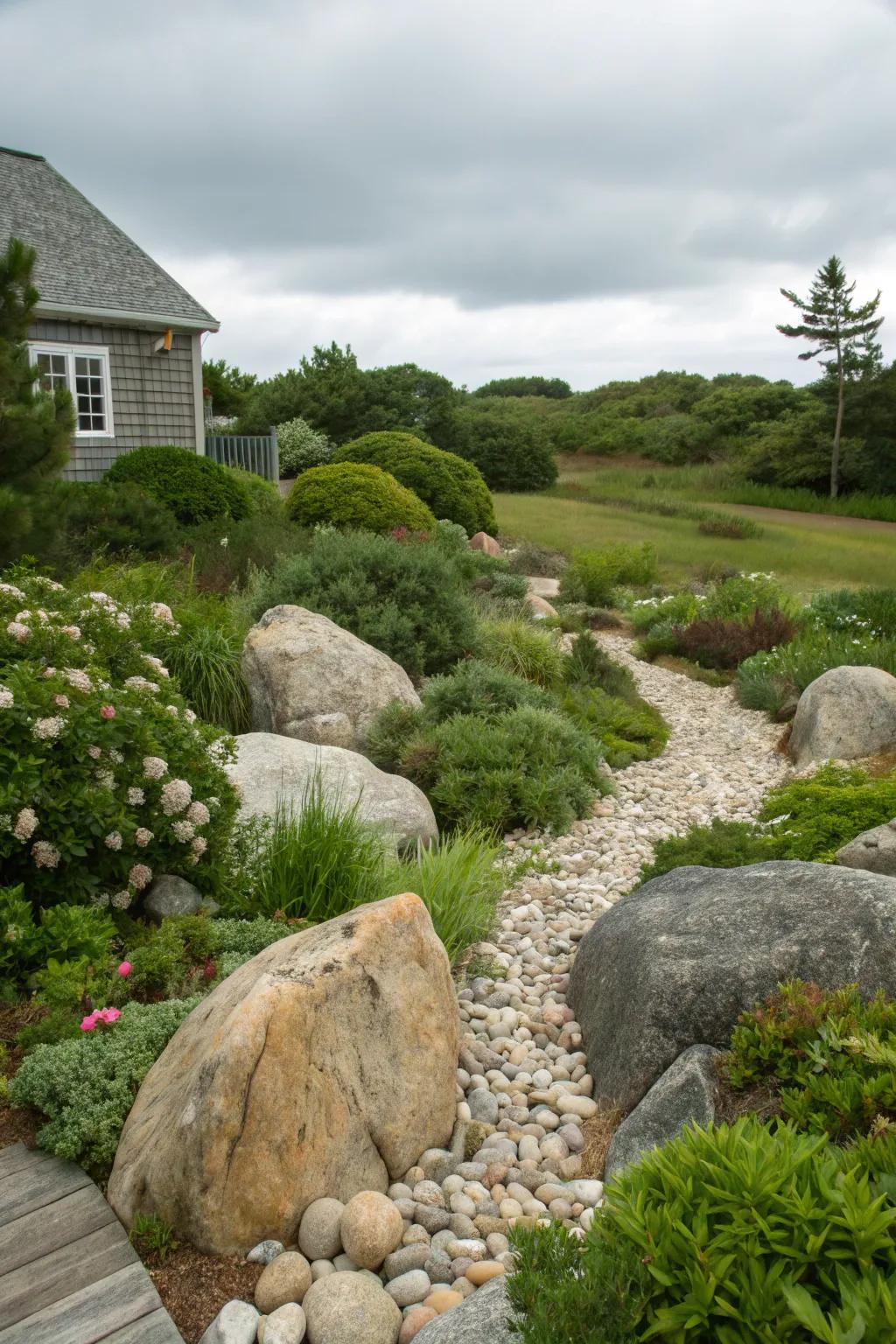 Natural stones add earthy elegance to your garden.
