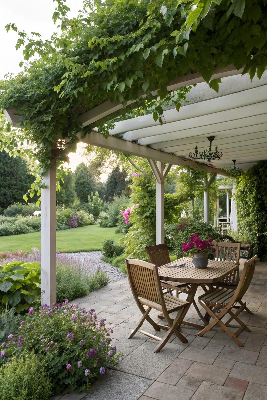 Extend your outdoor living area by integrating your carport with the garden.