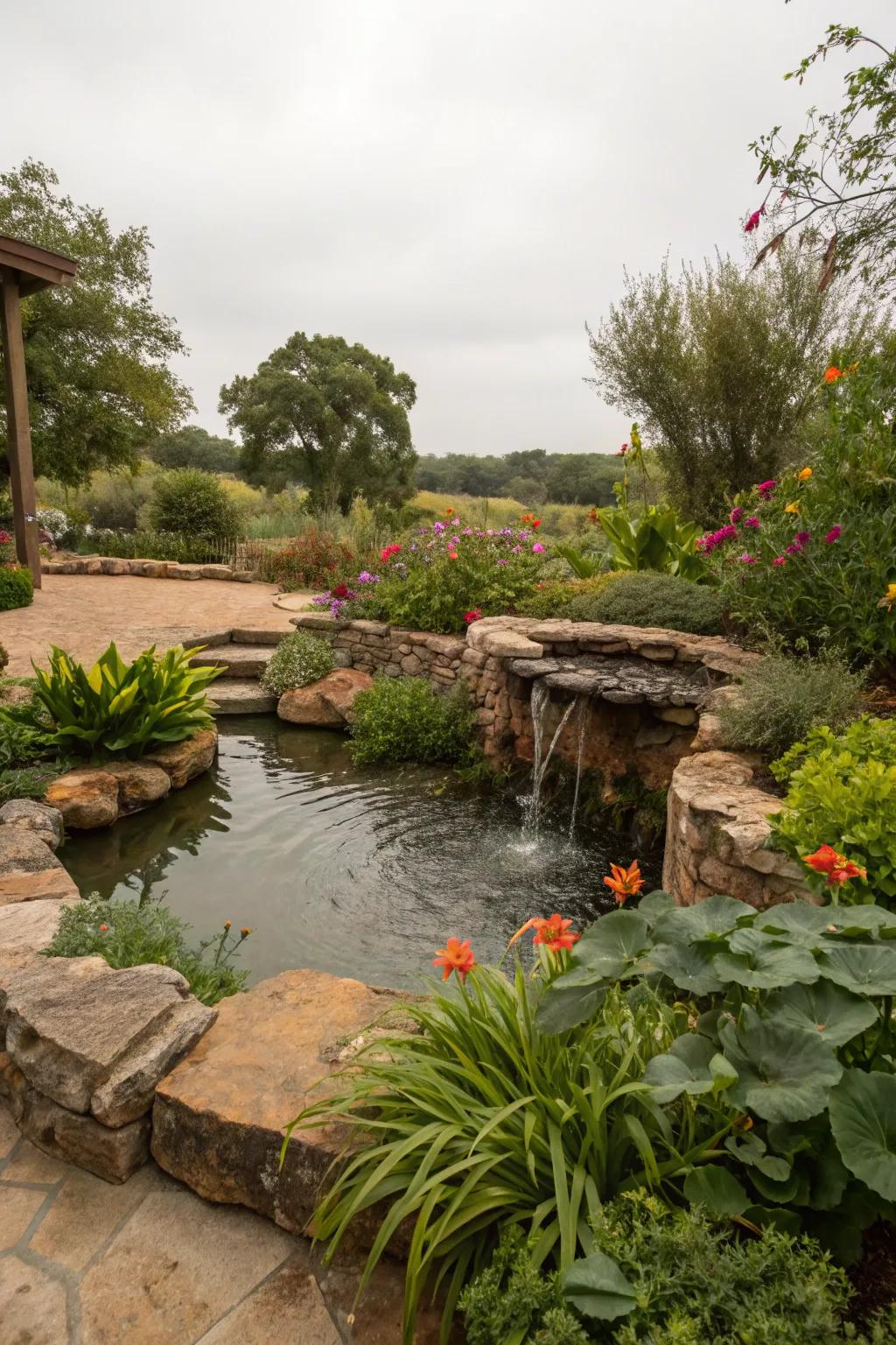 Water features add a peaceful element to your garden.