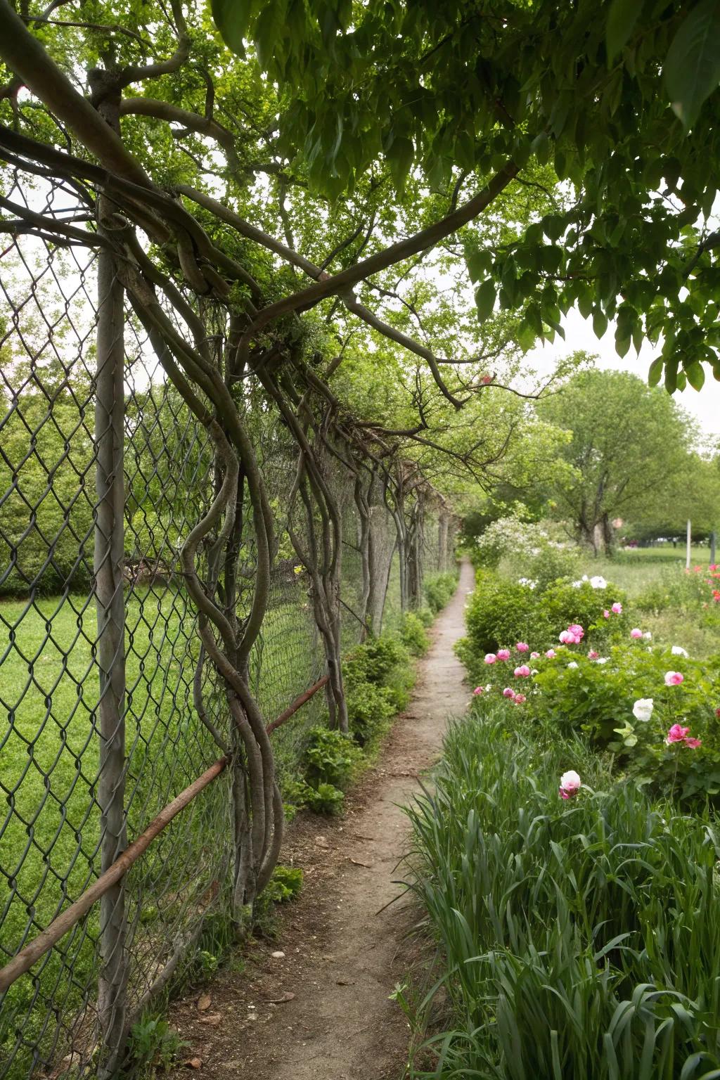 Branches add a rustic and natural aesthetic to your fence.