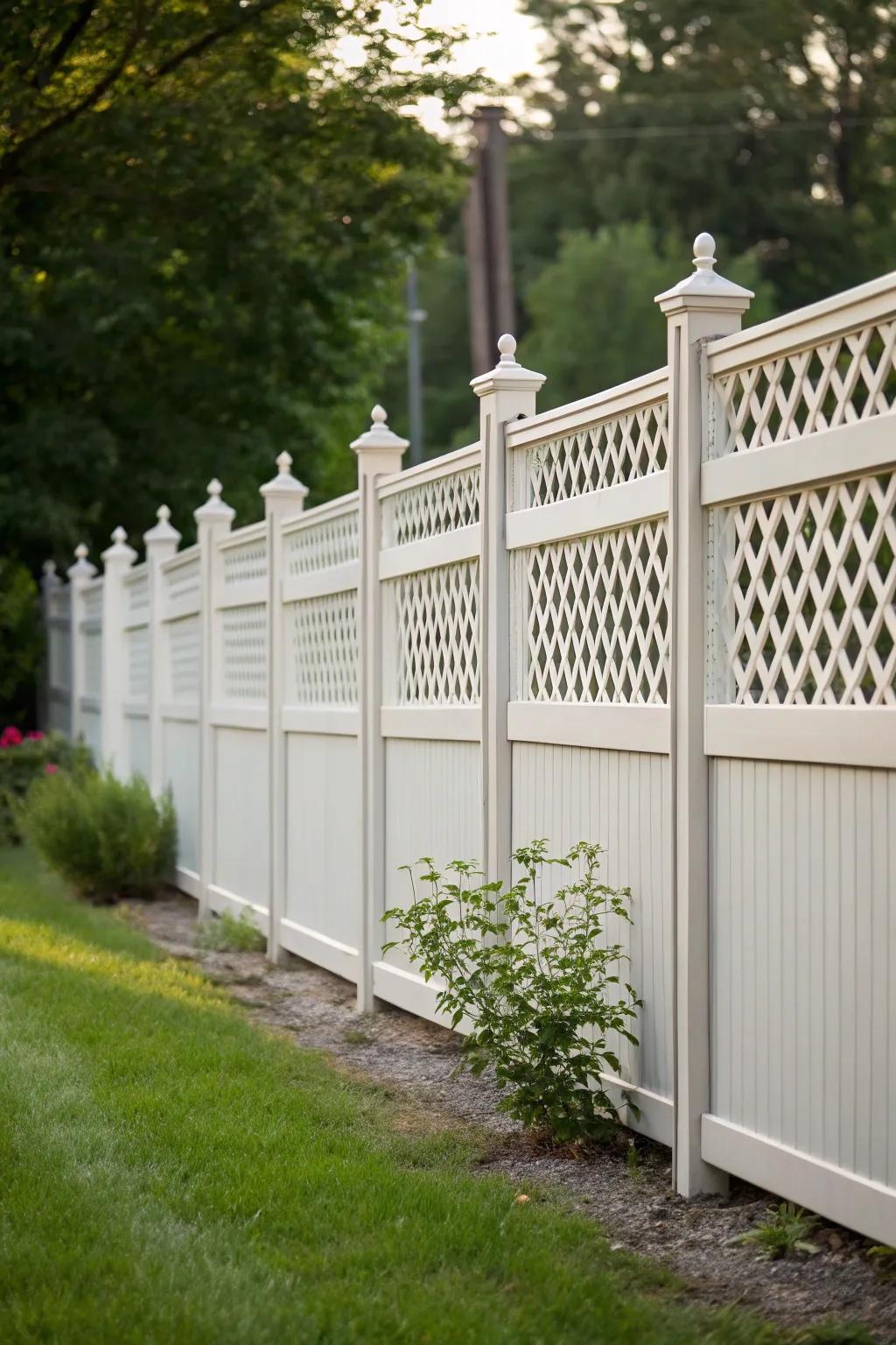 Lattice accents add a touch of creativity to your fence.
