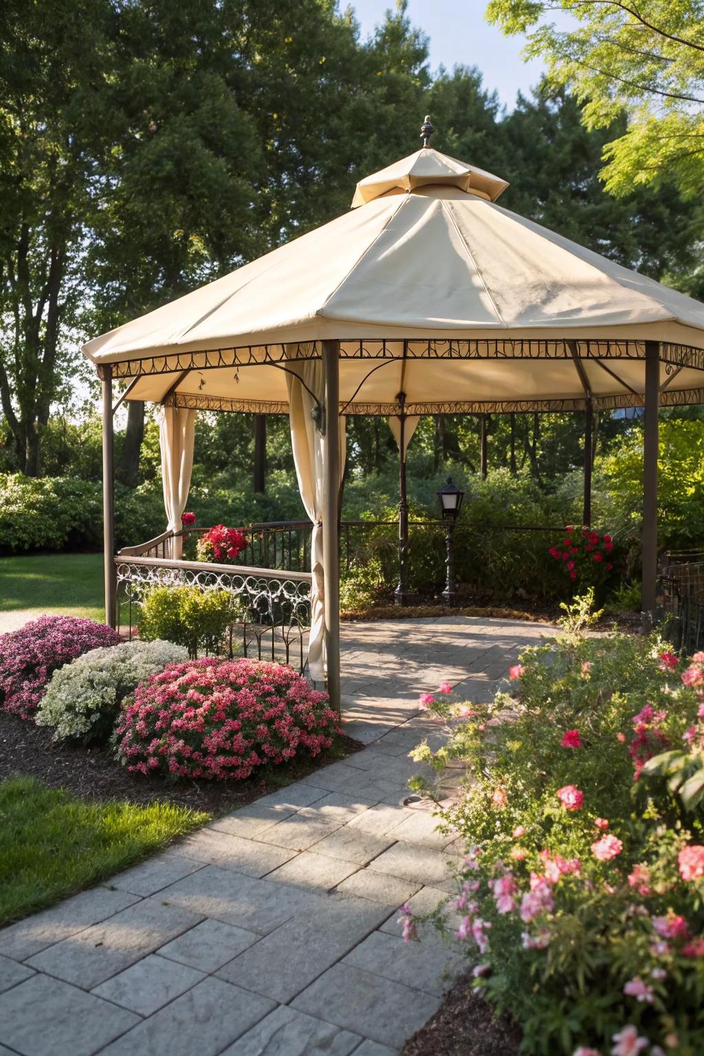 Canvas tarps offer flexibility and affordability for gazebo roofs.